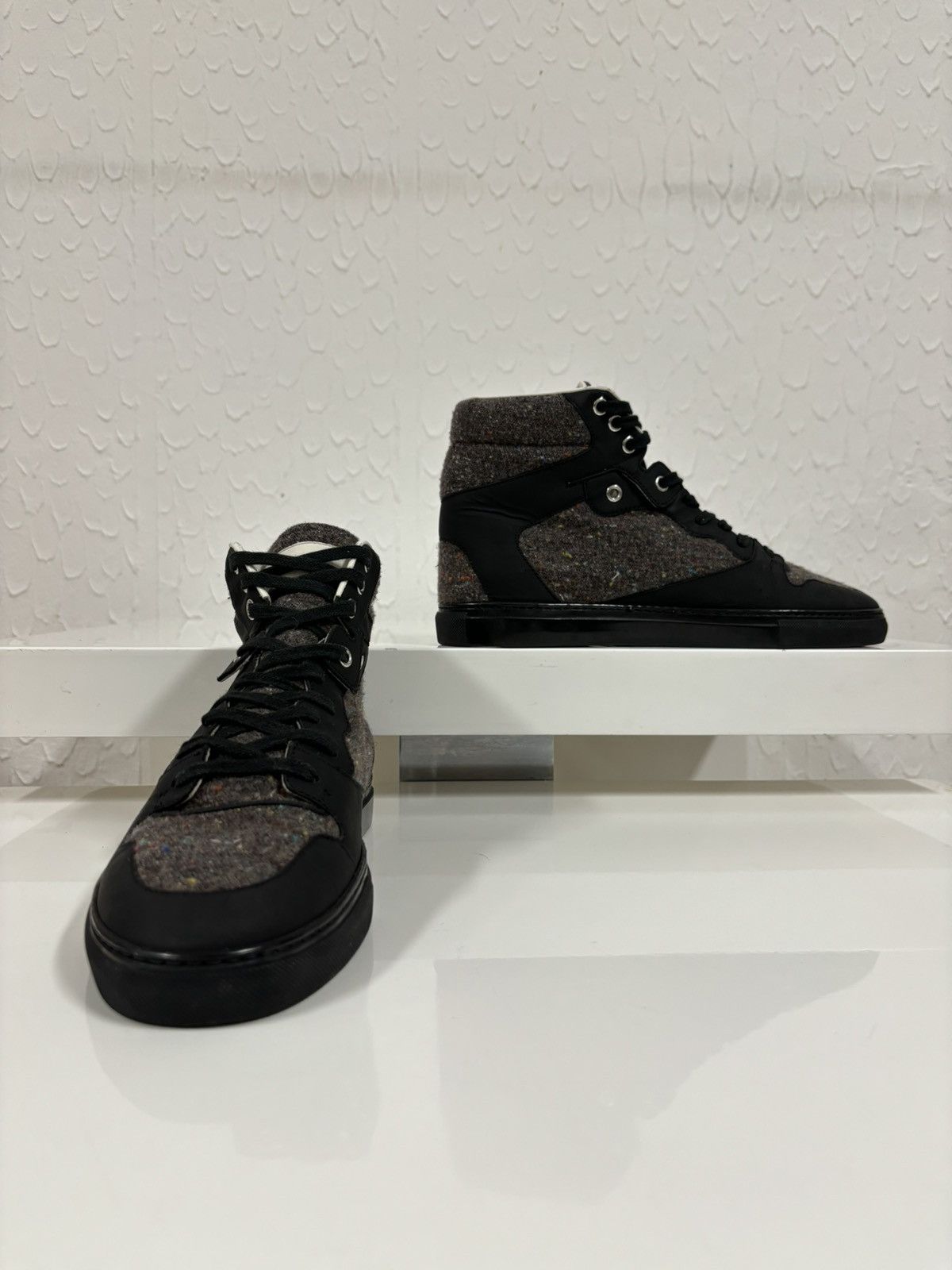 Balenciaga Paris Tweed Mix Fabric Italy Lace-Up Sneakers Trainers Arena Size US 7.5 / EU 40-41 - 7 Thumbnail