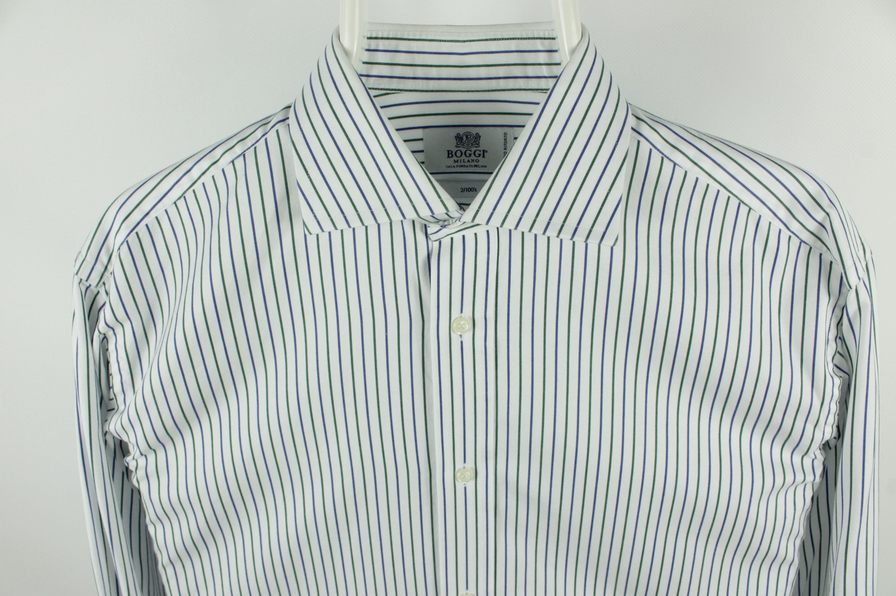 Boggi Boggi Milano Doppio Ritorto Multi Striped Formal Shirt Size US L / EU 52-54 / 3 - 2 Thumbnail