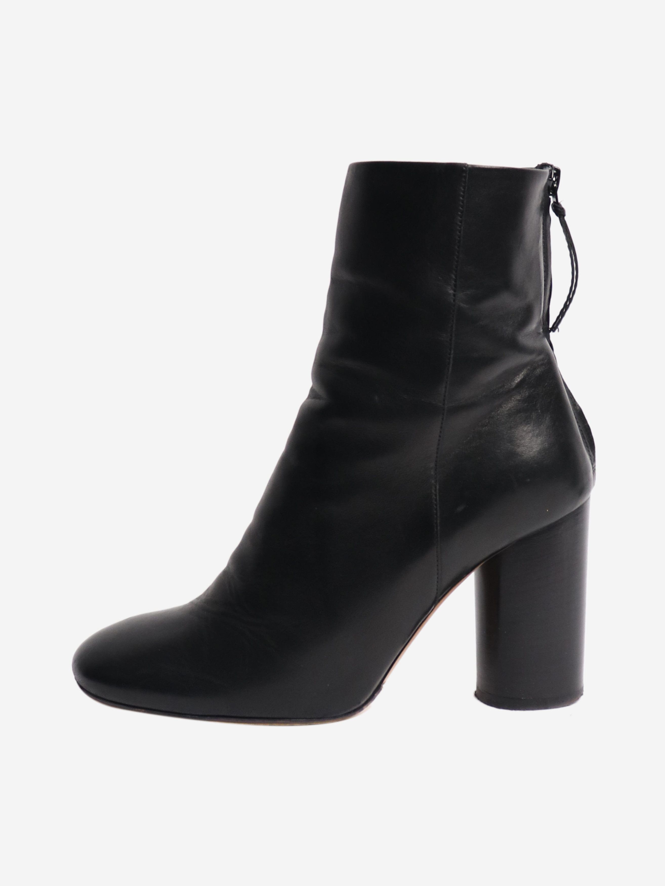 Isabel Marant Black blocked heel leather ankle boots - EU 37 (UK 4) Size US 6 / IT 36 - 1 Thumbnail