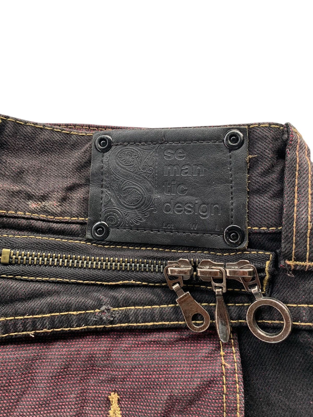 semanticdesign FLARE💥 SEMANTIC DESIGN PUNK STYLE MUDMAX DISTRESSED DENIM🎌☠️ Size US 31 - 15 Thumbnail