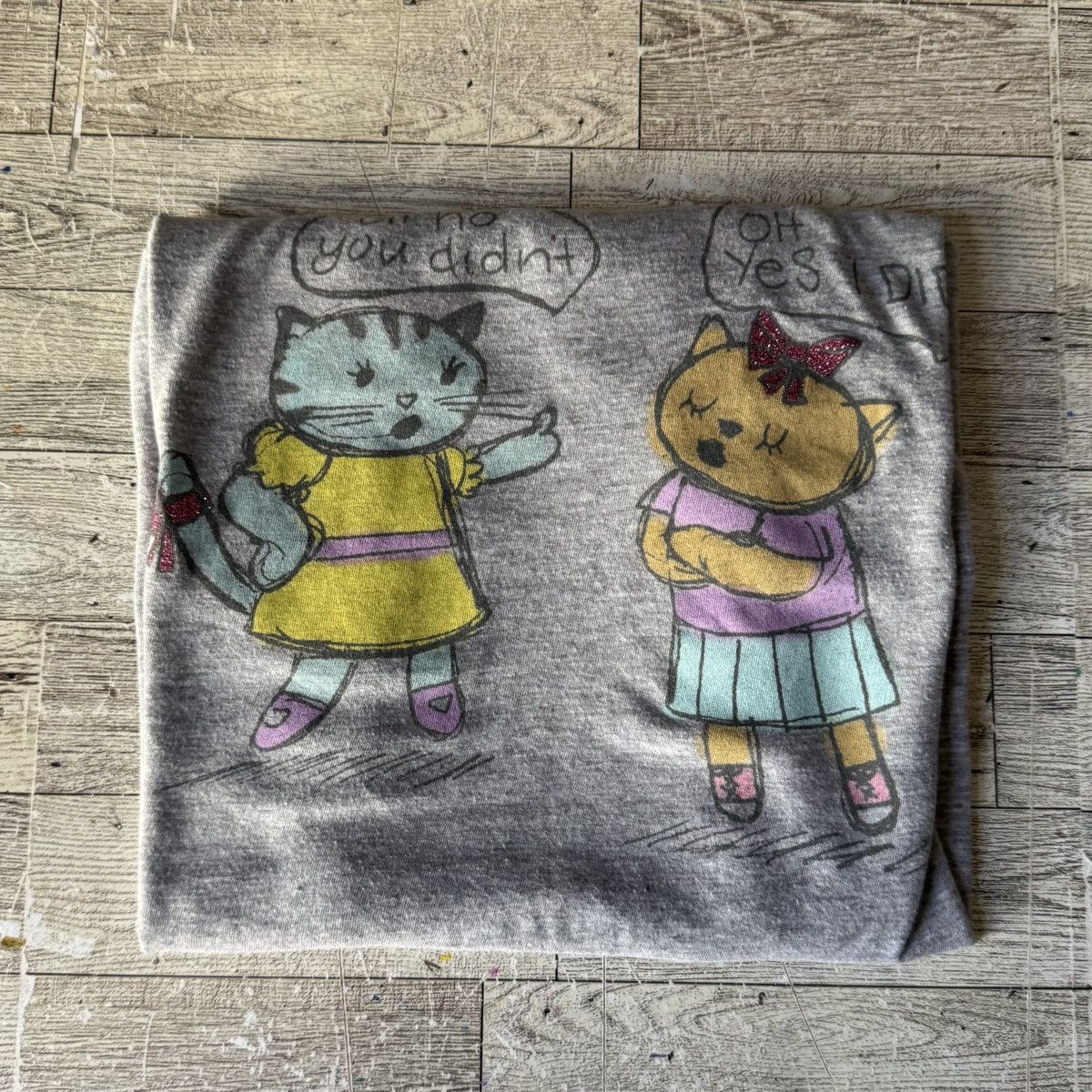 Vintage Retro, Y2K, Sassy Kitty Cat, Fitted Tee Size M / US 6-8 / IT 42-44 - 12 Thumbnail