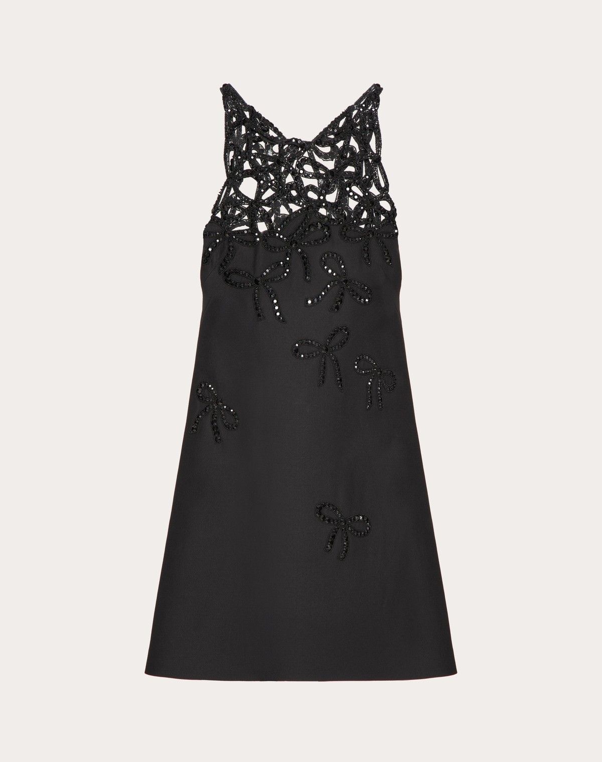 Valentino o1s1wg110525 Embroidered Crepe Couture Dress in Black Size XS / US 0-2 / IT 36-38 - 2 Thumbnail