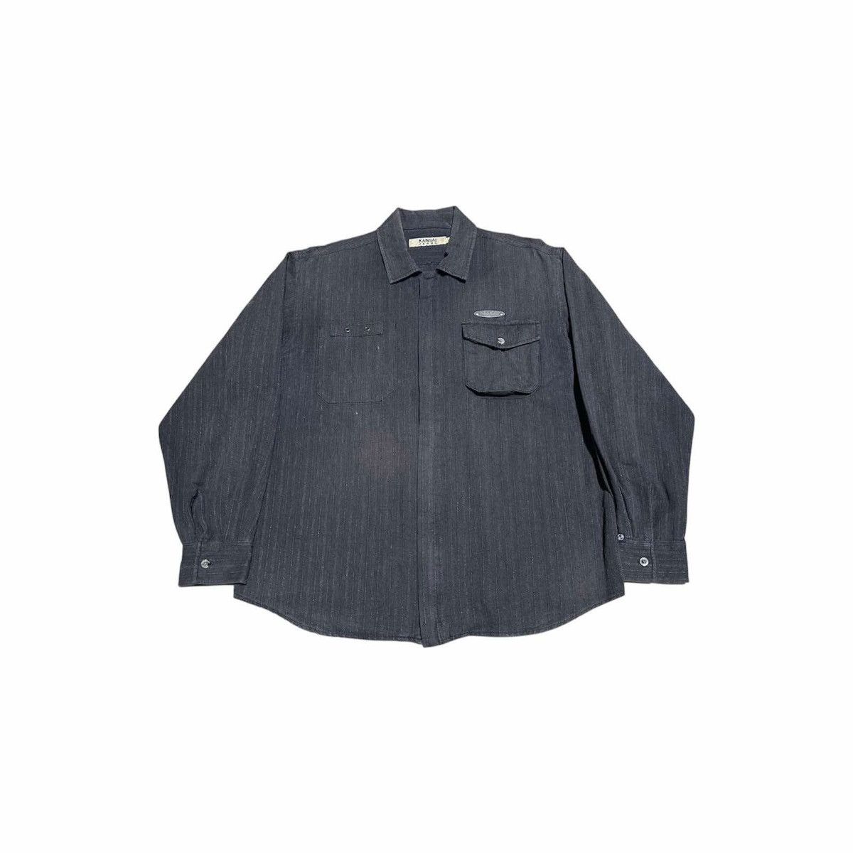 Japanese Brand 🔥Rare Design Vintage Kansai Jeans Striped Zip Shirt Jacket Size US L / EU 52-54 / 3 - 2 Thumbnail