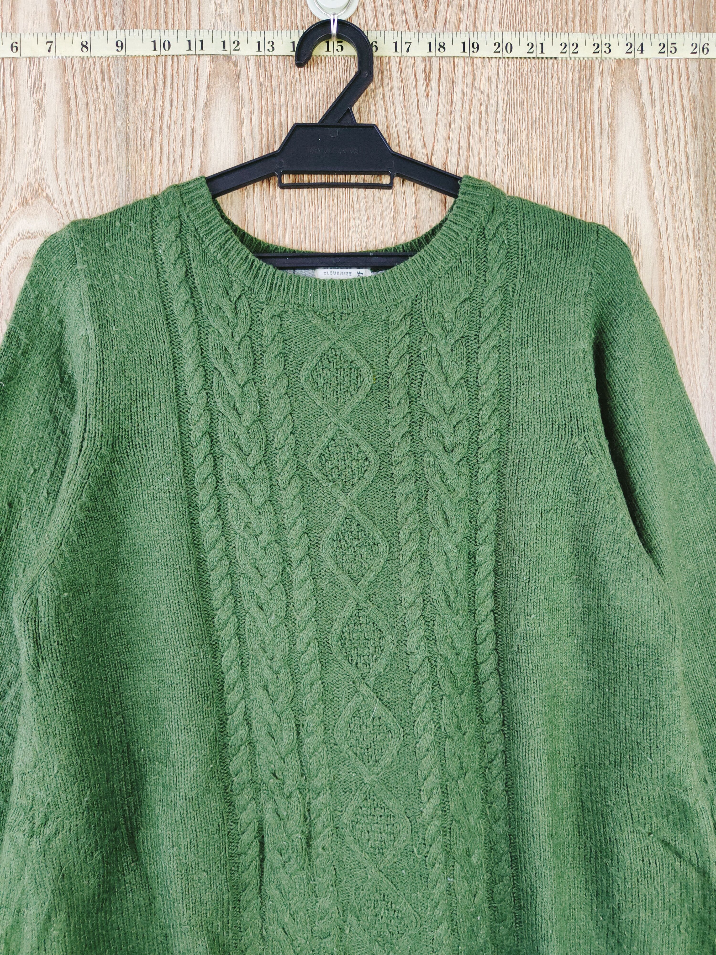 Aran Isles Knitwear × Japanese Brand × Vintage Cloudnine Green Knitwear Sweatshirts #W564 Size M / US 6-8 / IT 42-44 - 2 Thumbnail