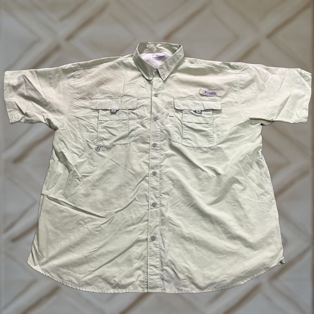 Vintage Columbia PFG Omni-Shade Fishing Shirt Mens XL Green Short Sleeve Button-Up Outdoor Casual Size US XL / EU 56 / 4 - 1 Thumbnail