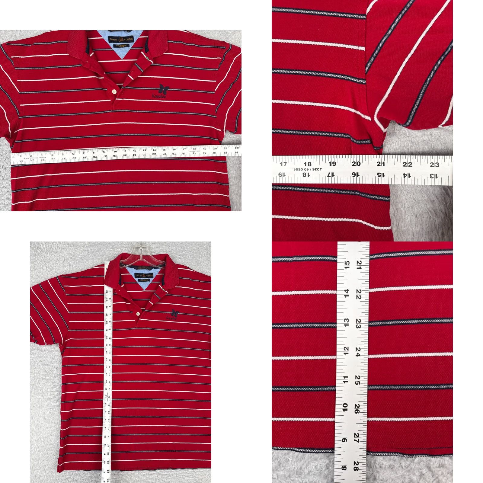 Tommy Hilfiger Tommy Hilfiger Golf Polo Shirt Adult Medium Red Stripe 100% Cotton Size US M / EU 48-50 / 2 - 8 Thumbnail