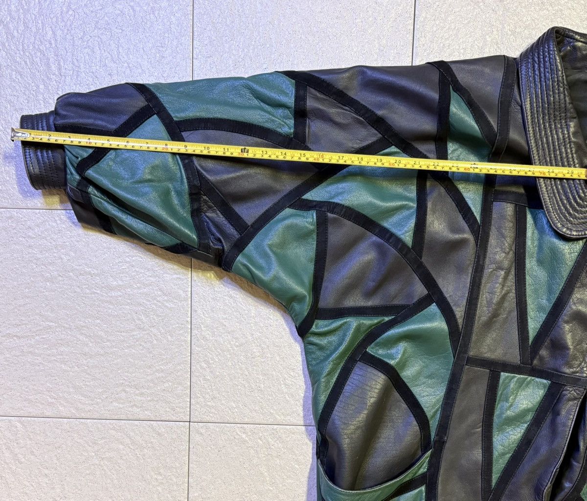 Other Vintage Patchwork Leather Batwing Jacket Rare 80s Size US M / EU 48-50 / 2 - 22 Thumbnail