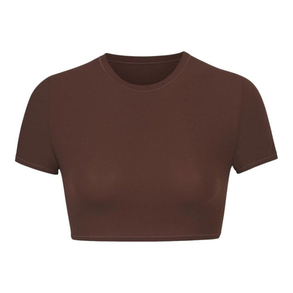 Designer NT297 SKIMS NWT FITS EVERYBODY CROPPED TSHIRT COCOA Size M / US 6-8 / IT 42-44 - 1 Thumbnail