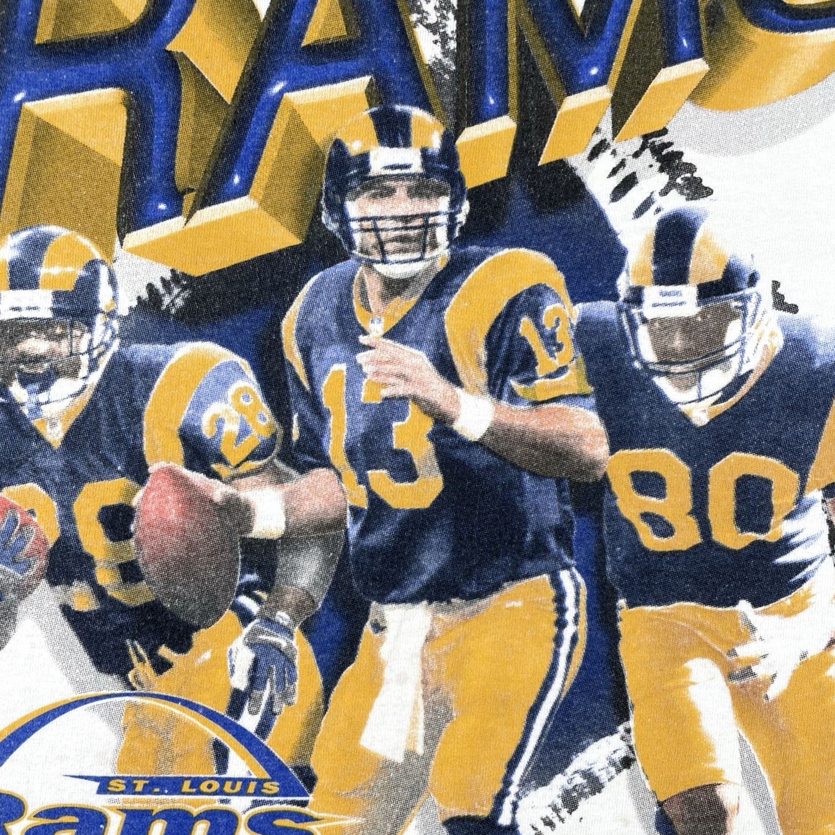 Vintage VINTAGE Cotton Park Shirt 2XL Mens White NFL St. Louis Rams Spirit 90s Classic Sports Park Cotton Shirt Size US XXL / EU 58 / 5 - 4 Thumbnail