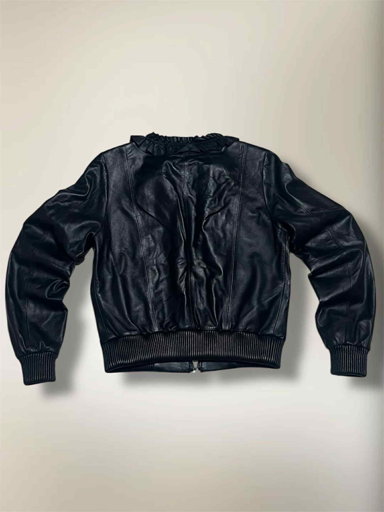 Lanvin LANVIN BLACK LEATHER Zipped Jacket Women's Size M / US 6-8 / IT 42-44 - 3 Thumbnail
