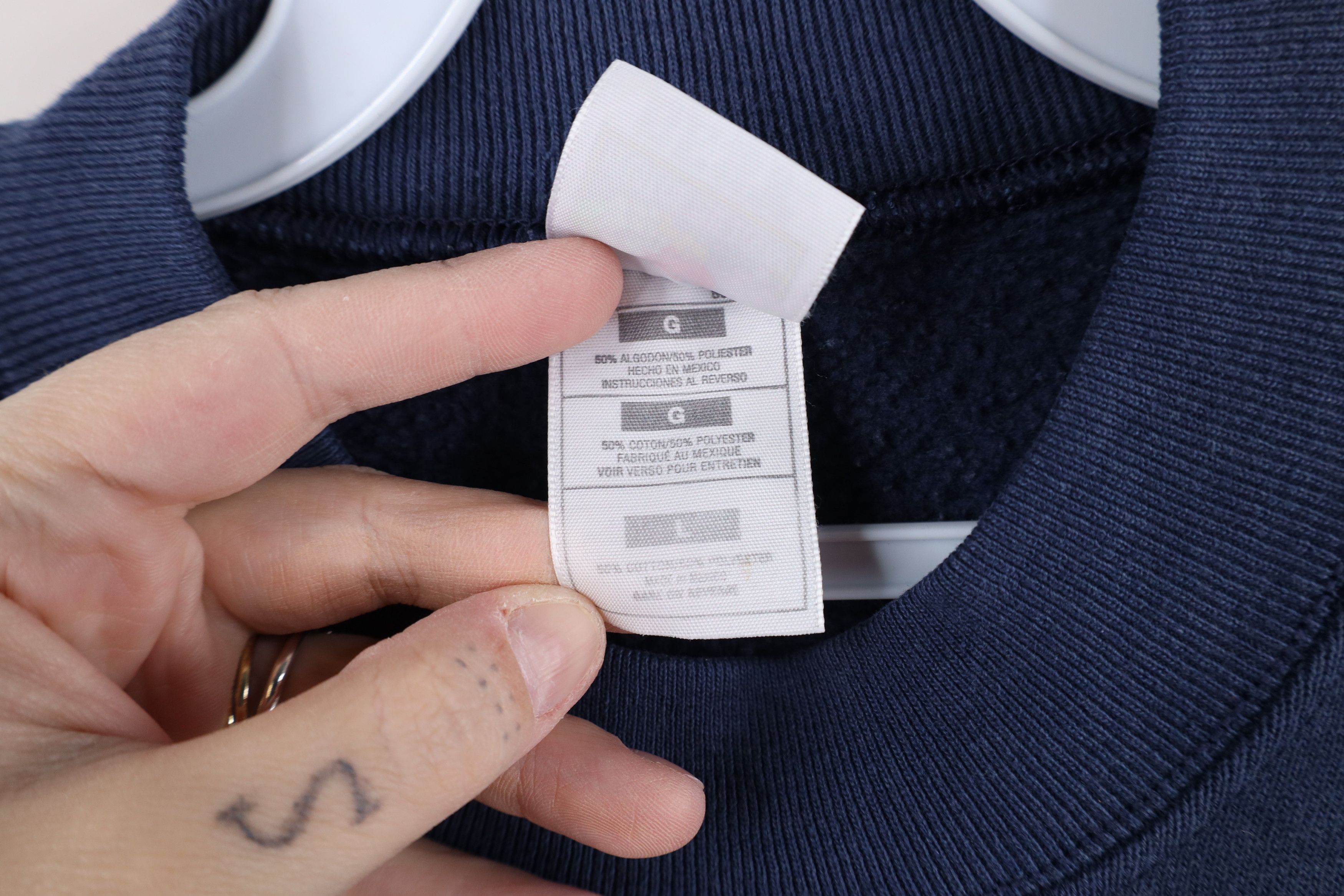 Vintage Vintage 90s Streetwear Patchwork Jean Pocket Sweatshirt Size L / US 10 / IT 46 - 9 Thumbnail