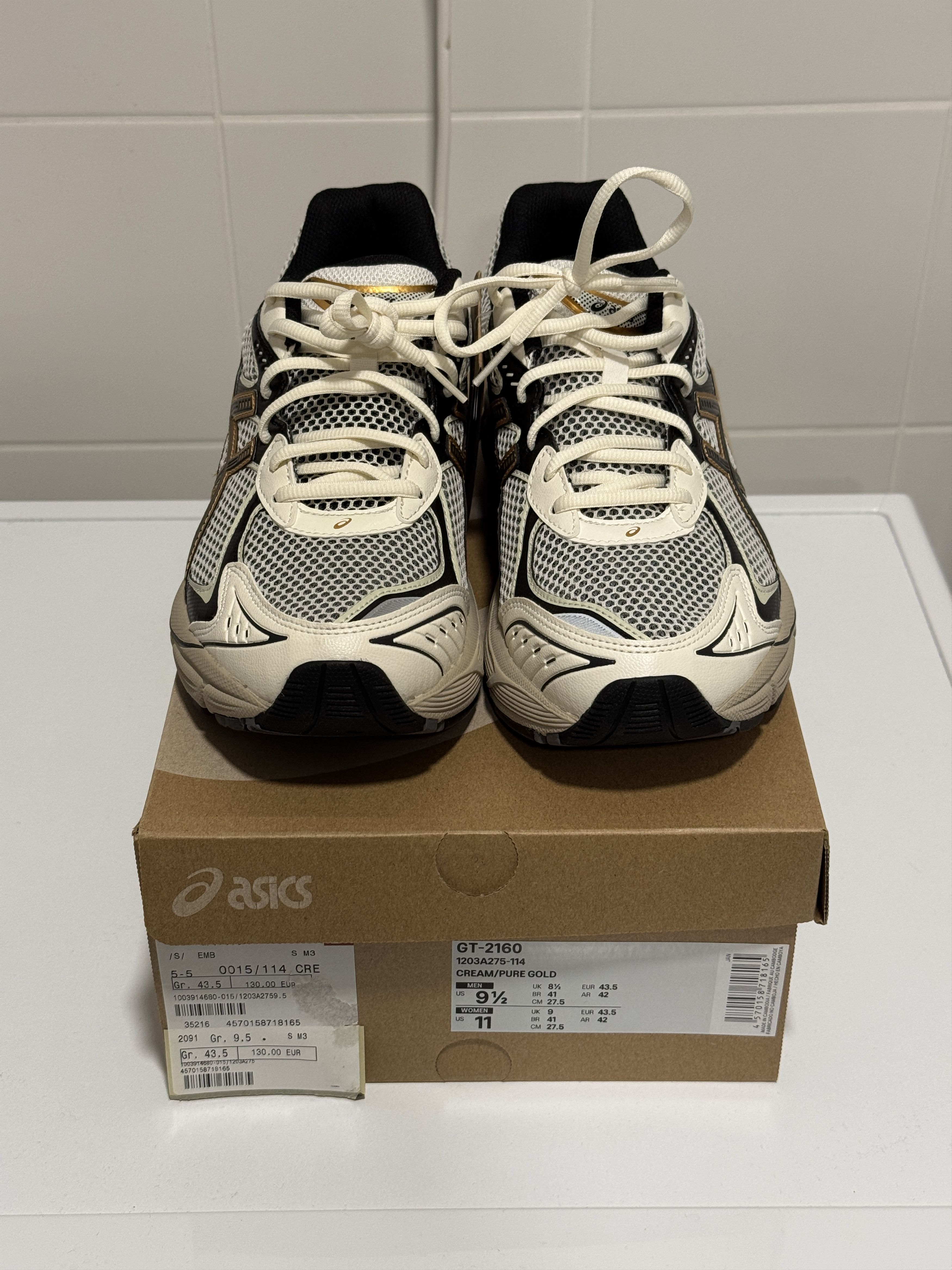 Asics Asics GT-2160 Cream / Pure Gold sneakers EU43.5 Size US 9.5 / EU 42-43 - 2 Thumbnail