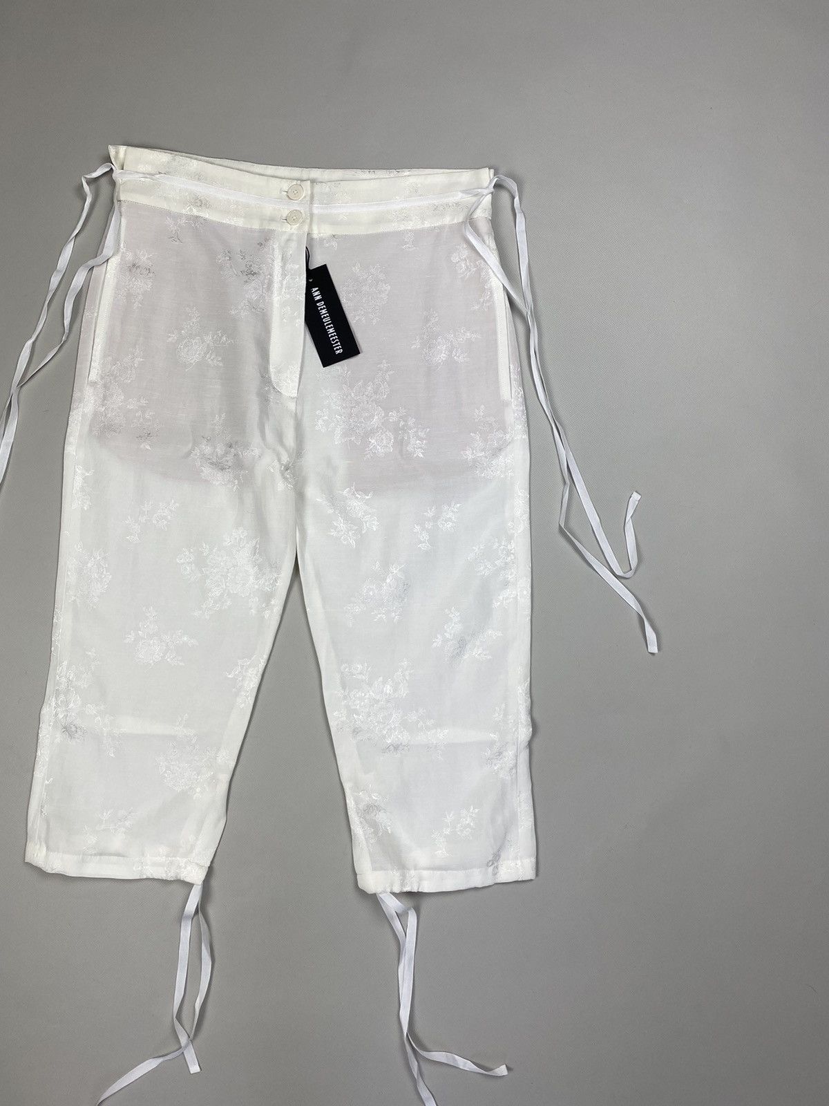 Ann Demeulemeester Ann Demeulemeester linen blend patterned cropped pants Size 25" / US 0 / IT 36 - 3 Thumbnail