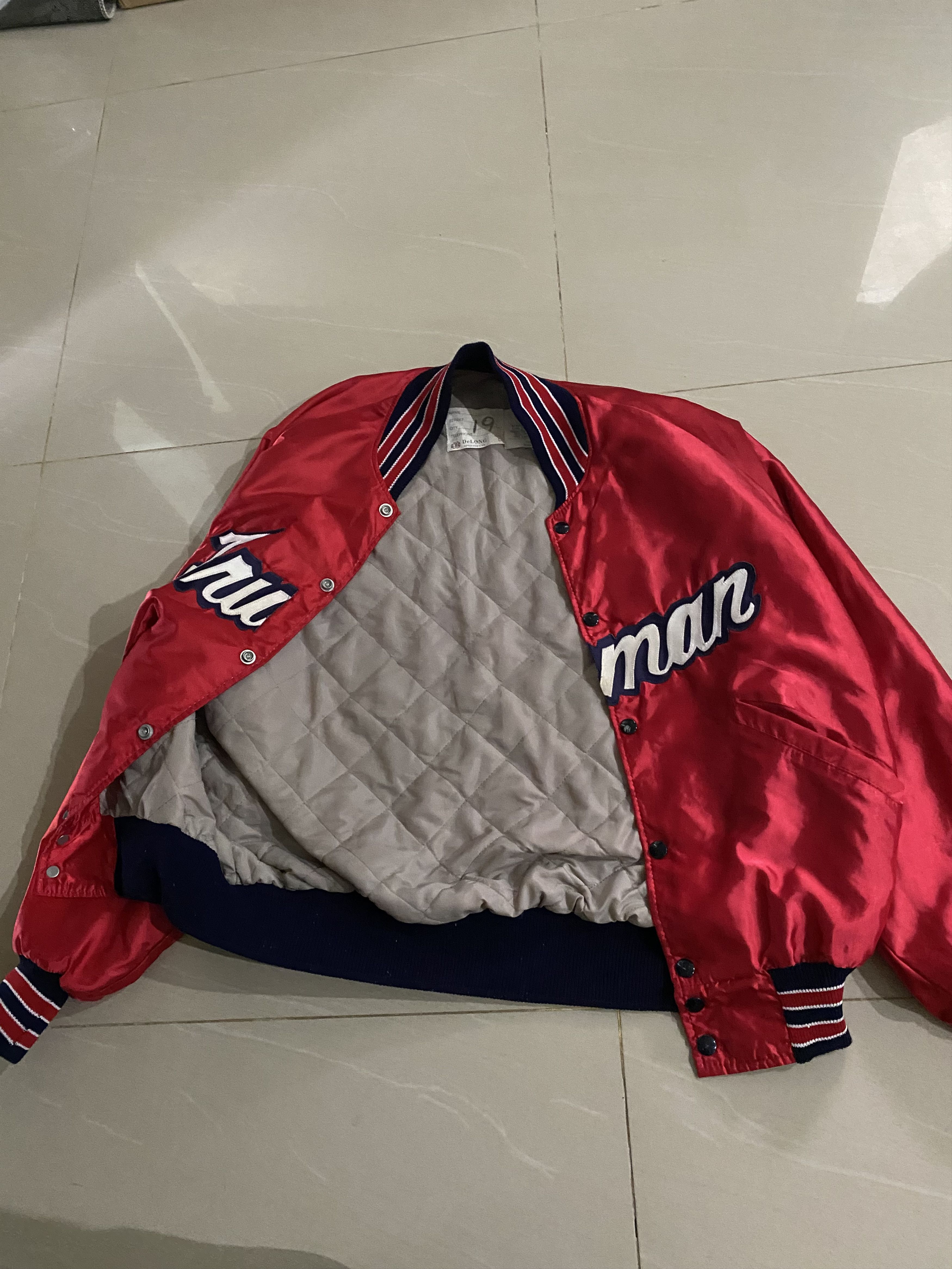 MLB Vintage 90s Truman Baseball Red Satin Jacket Size US L / EU 52-54 / 3 - 5 Thumbnail