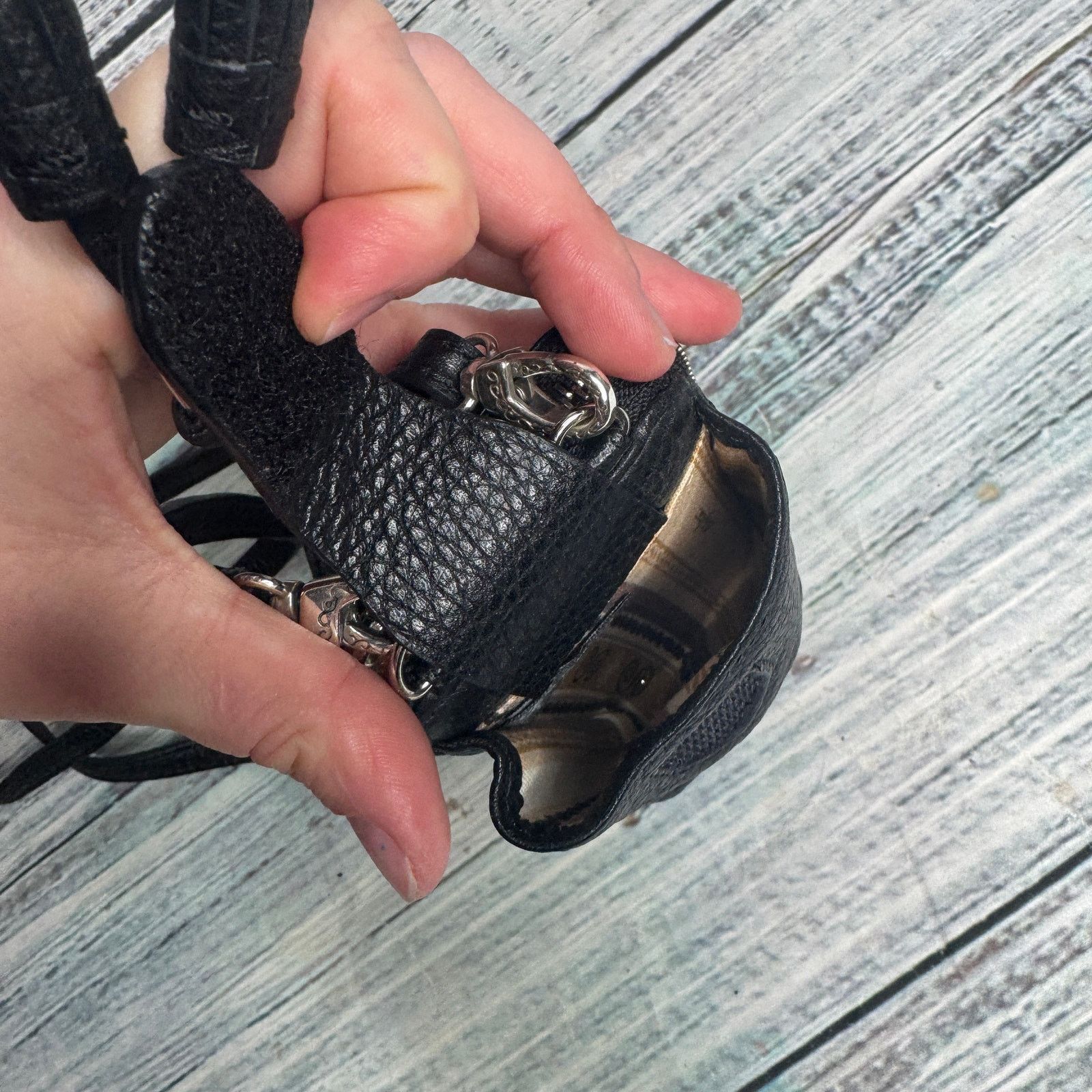 Brighton Brighton Black Pebbled Leather Crossbody Wallet Tassel Bag Size ONE SIZE - 3 Thumbnail