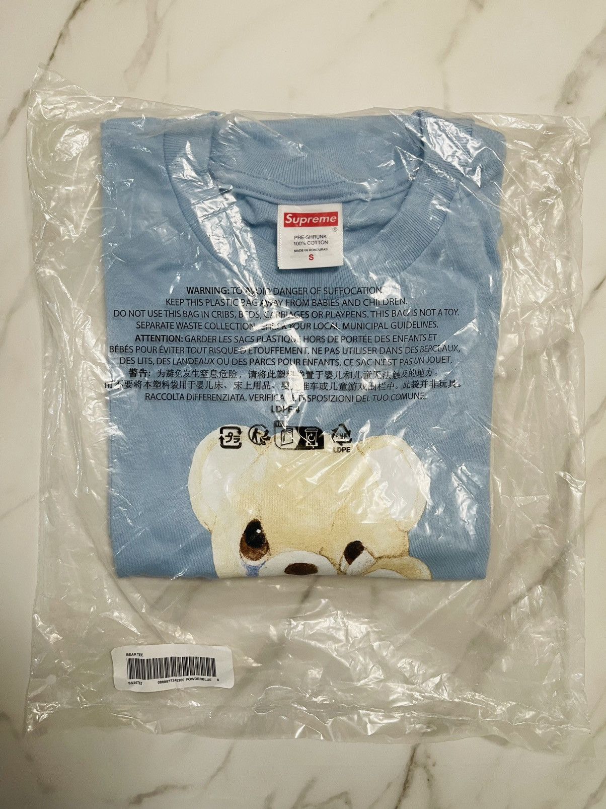 Supreme Supreme bear tee powder blue small Size US S / EU 44-46 / 1 - 3 Thumbnail
