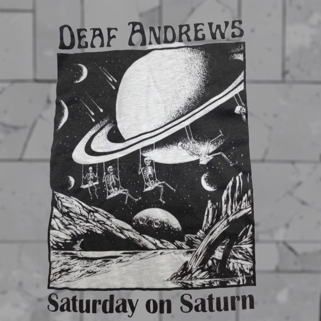 Vintage Deaf Andrews Shirt Medium Gray Saturday on Saturn Mens M Gray Short Sleeve Crew Neck T-Shirt Size US M / EU 48-50 / 2 - 1 Thumbnail