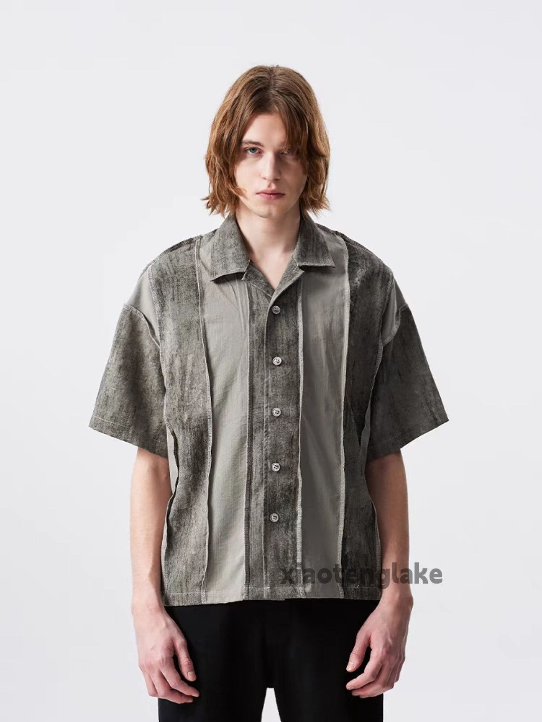 Designer × Japanese Brand × Vintage Unisex utility loose baggy striped pattern patchwork shirt Size US M / EU 48-50 / 2 - 1 Thumbnail