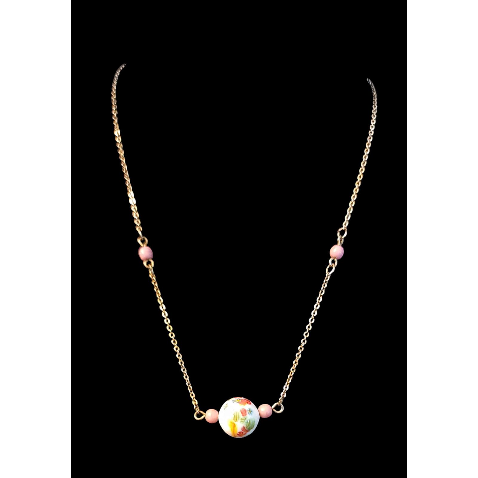 Unknown London Vintage milk drop hand painted necklace. Size ONE SIZE - 3 Thumbnail