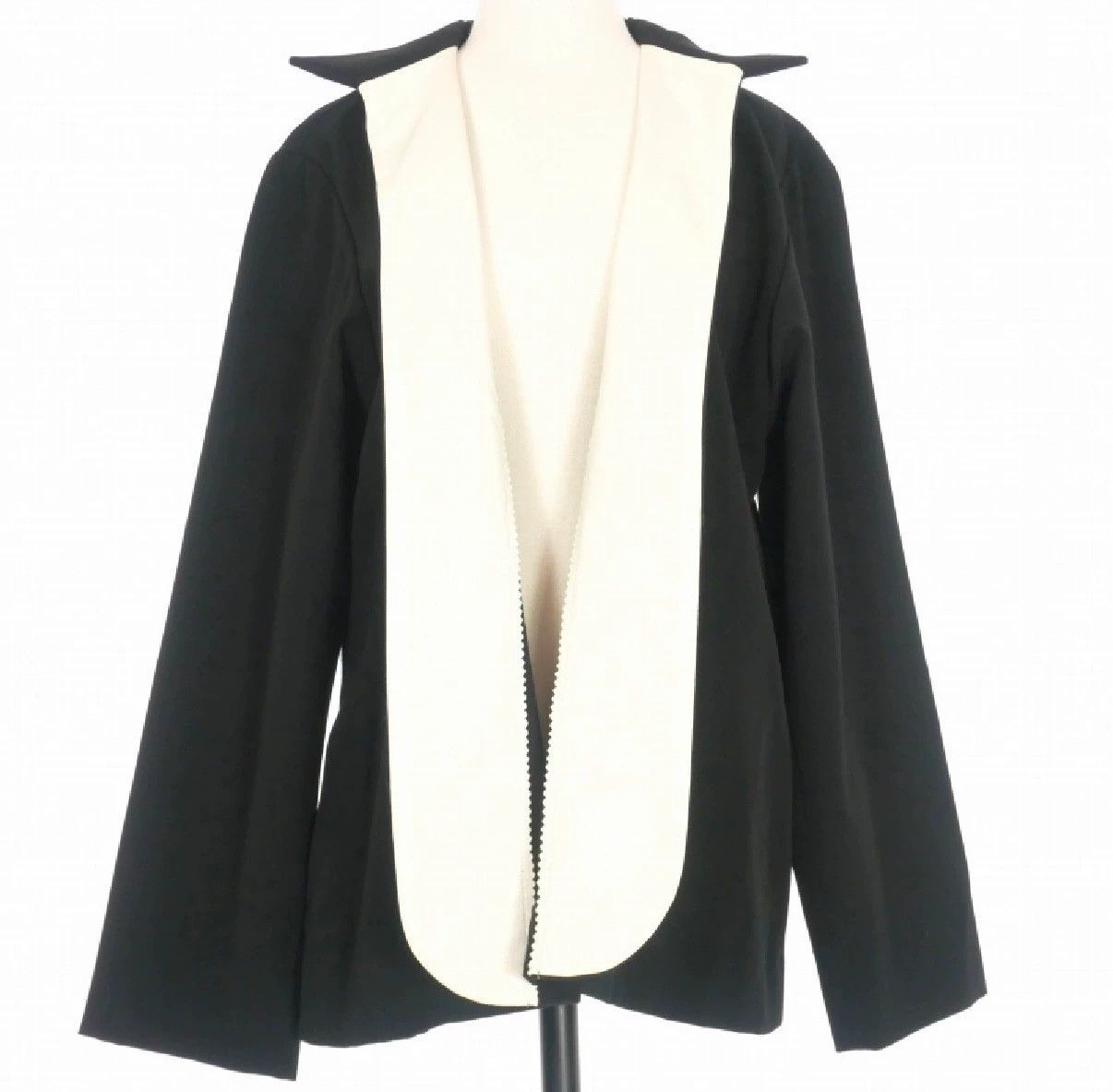 Yohji Yamamoto Yohji Yamamoto Black White Colorblock Wool Blazer Size L / US 10 / IT 46 - 8 Thumbnail