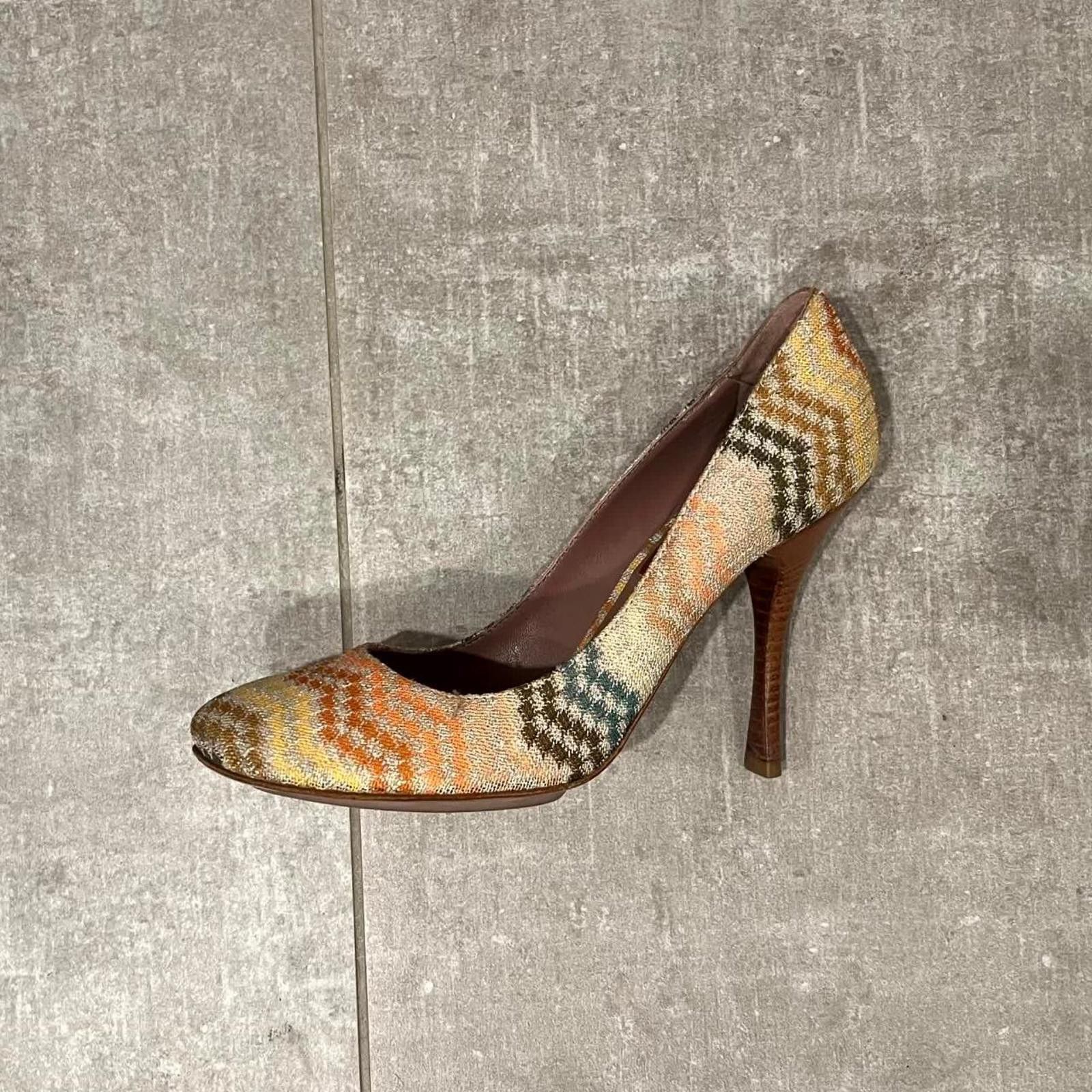 Missoni Missoni Multicolor Zigzag Pattern Women's High Heels Size US 7.5 / IT 37.5 - 1 Thumbnail