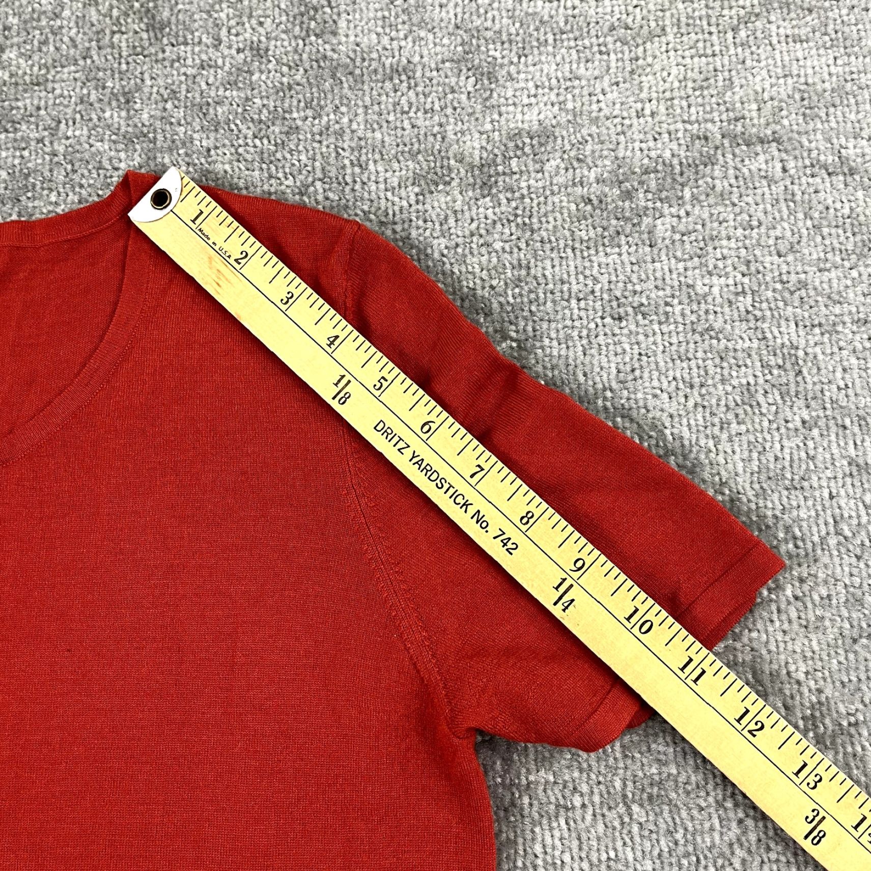 Akris AKRIS PUNTO Top Shirt Womens Size US 10 FR 42 Orange Blue Wool Crew Color Block Size L / US 10 / IT 46 - 7 Thumbnail