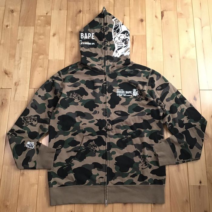 Bape URSUS BAPE full zip hoodie olive BAPE camo a bathing ape | Grailed