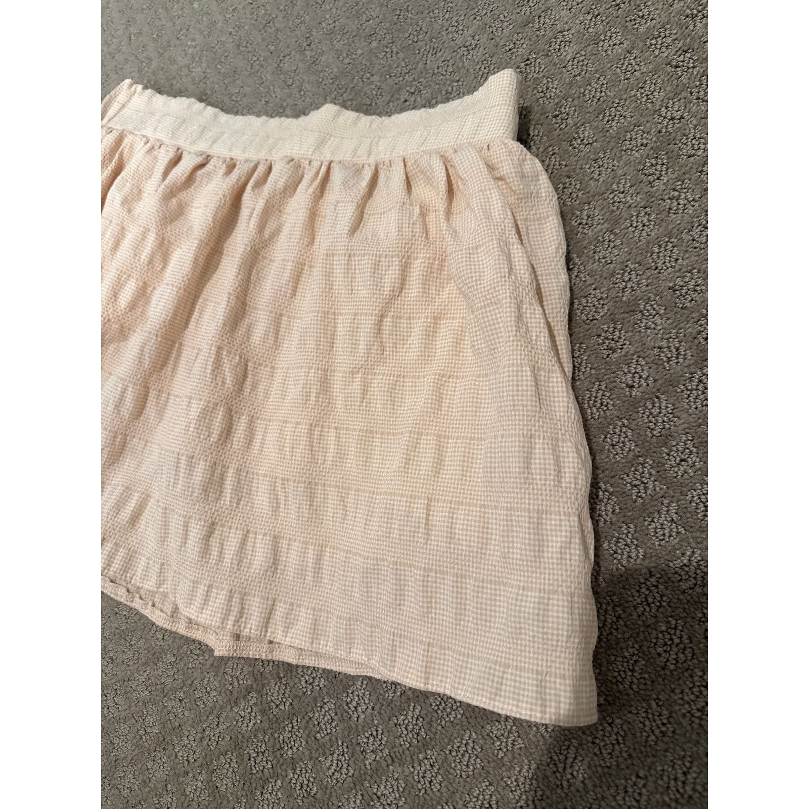 Zara Zara Cream Ivory Brown Checkered Plaid Textured Skort, M Size 28" / US 6 / IT 42 - 4 Thumbnail
