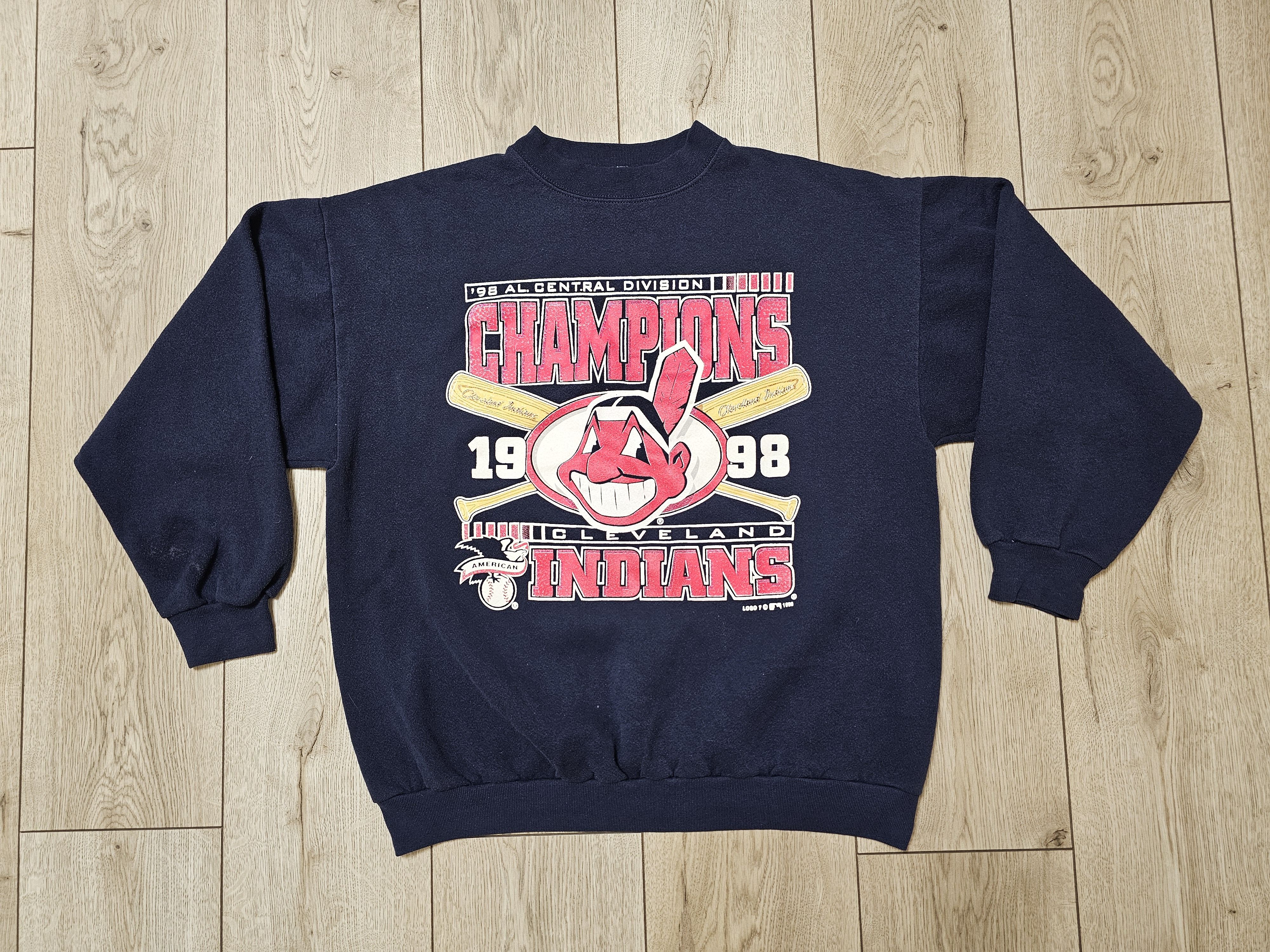 Vintage VINTAGE CLEVELAND INDIANS CHAMPIONS 1998 BASEBALL SWEATSHIRT Size US L / EU 52-54 / 3 - 1 Thumbnail