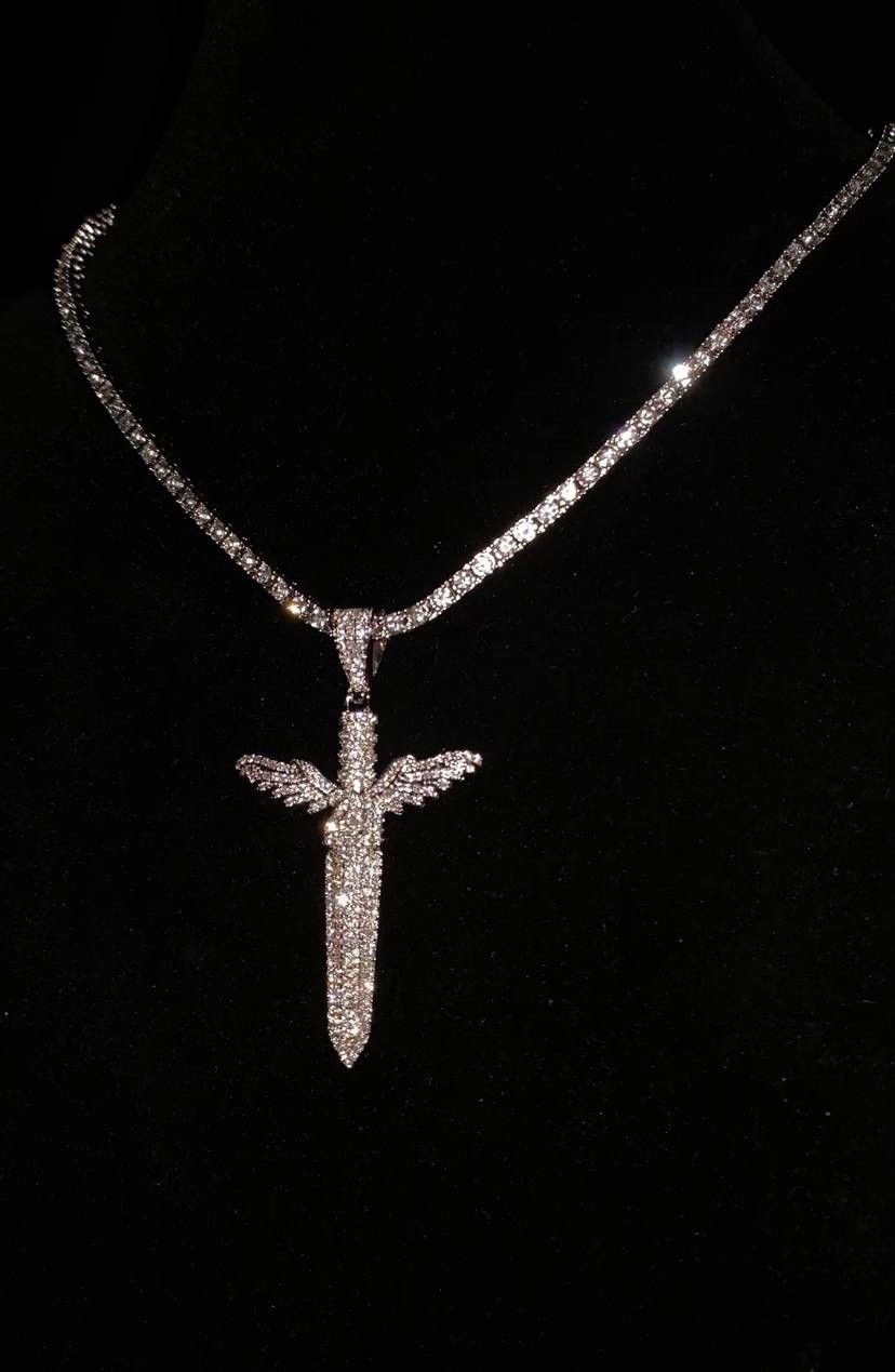 Other Chain | Pendant Sword Tennis Chain Silver 3mm 22” Size ONE SIZE - 2 Thumbnail