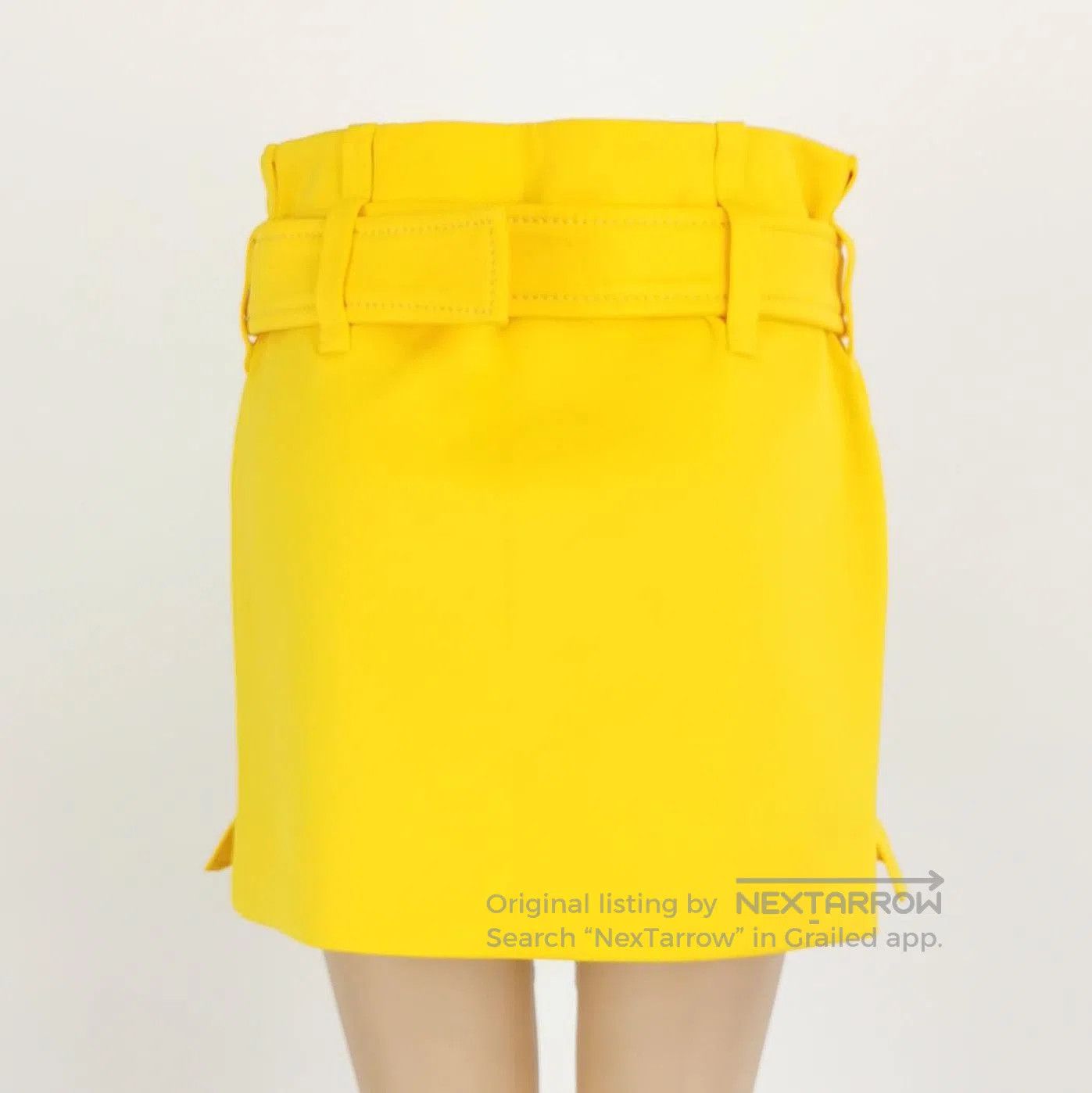 Prada Prada Yellow Logo Ruffle Hem Skirt . Size 35" - 3 Thumbnail