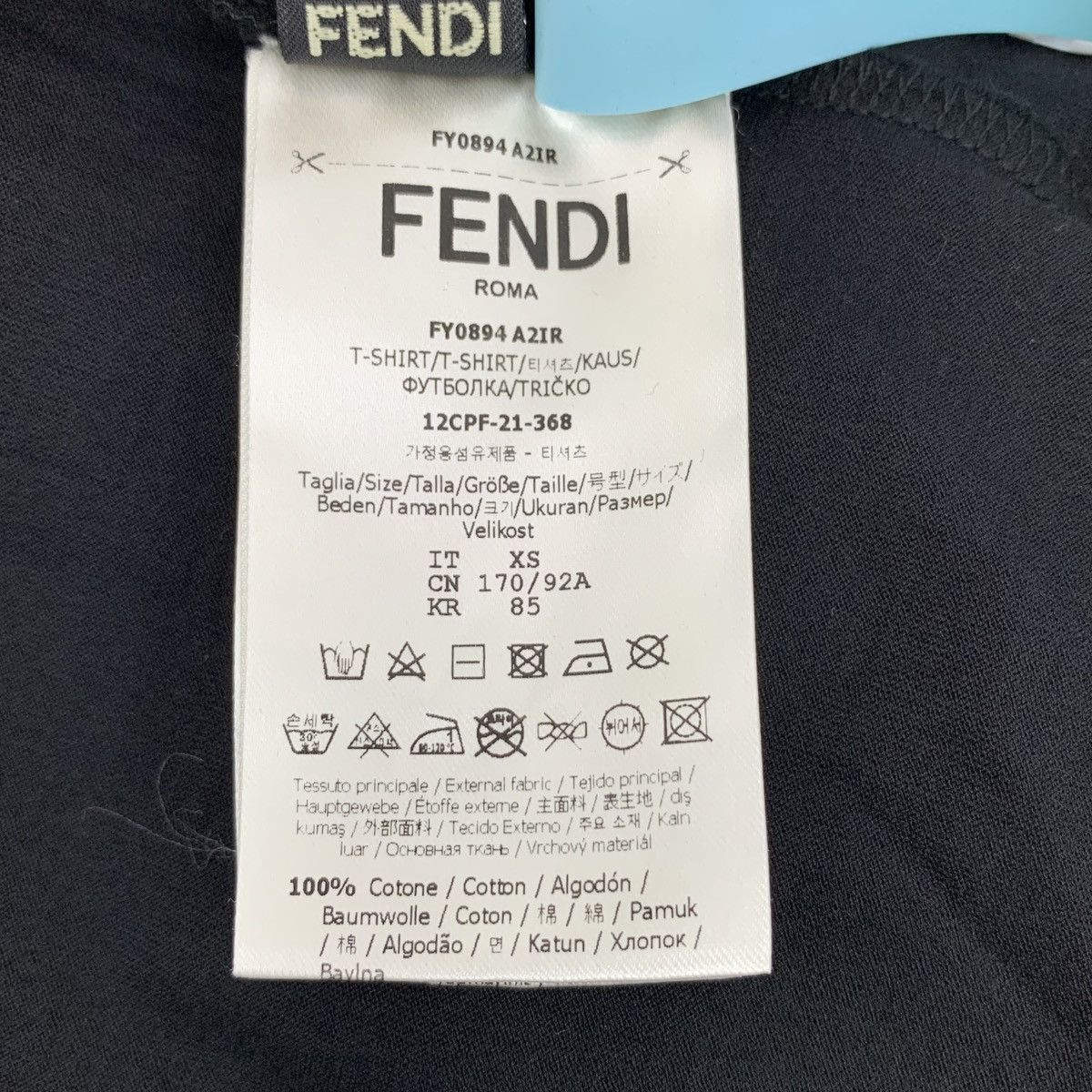 Fendi Fendi Black Classic Sequin Design Short Sleeve T-shirt K26WX Size XS / US 0-2 / IT 36-38 - 7 Thumbnail