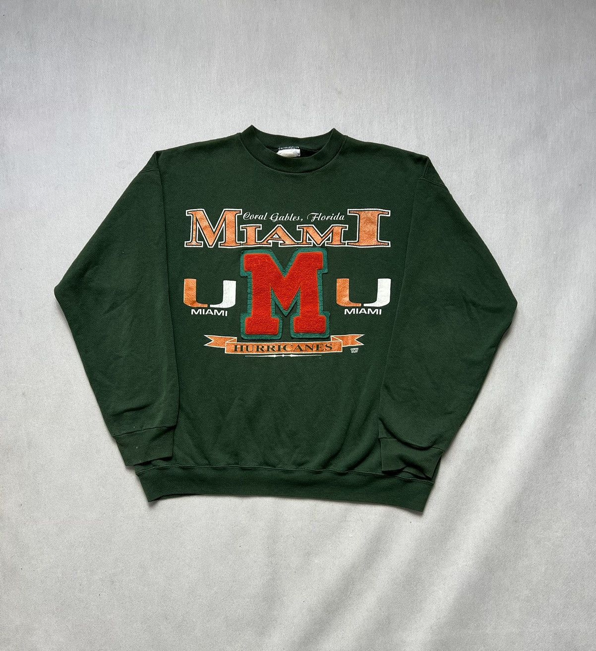 Vintage Sweatshirt Miami Vintage 90’s Green Size US L / EU 52-54 / 3 - 1 Thumbnail