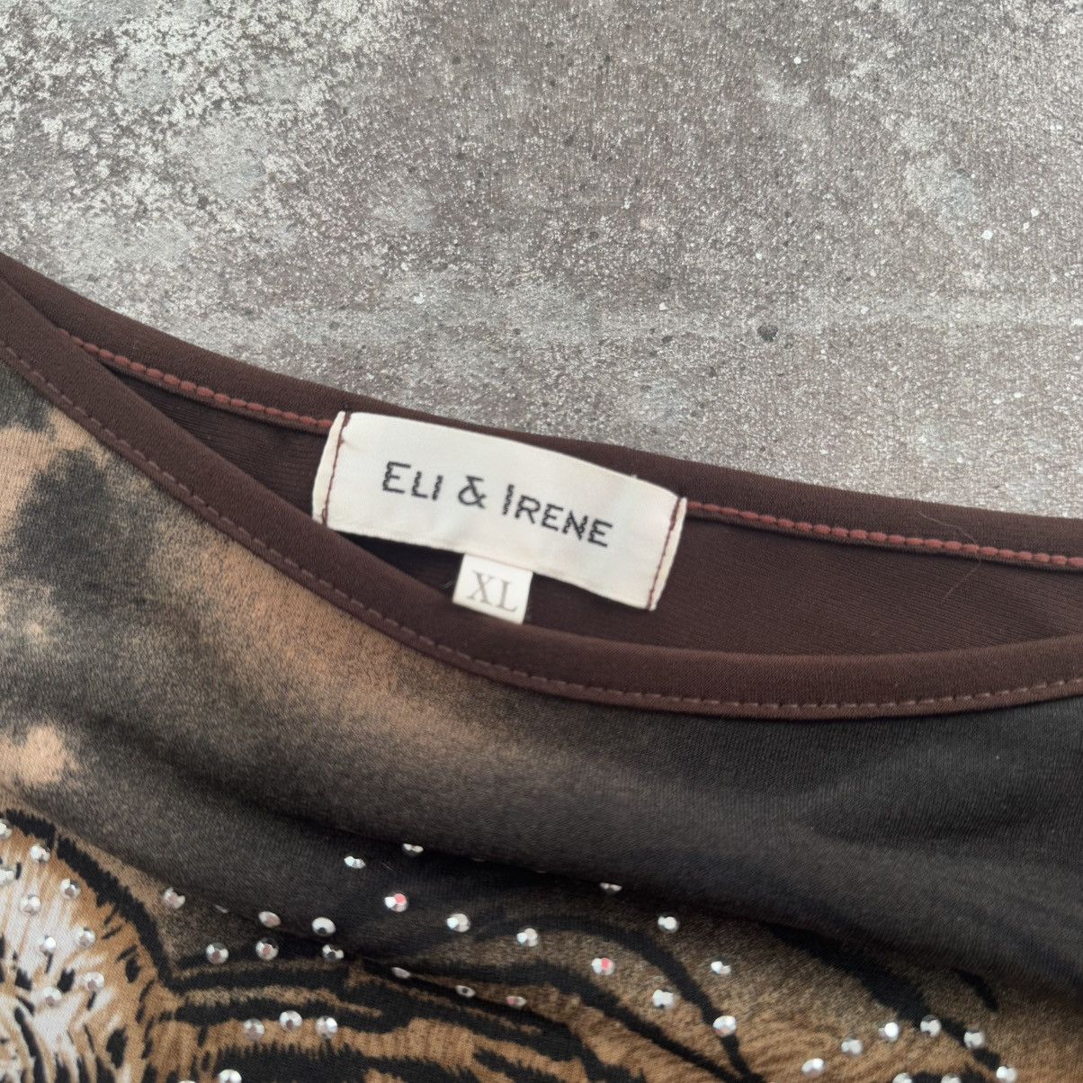 20471120 × If Six Was Nine × Japanese Brand Y2K Rhinestones Tiger Glamour Tank Top (JPG Gaultier style) Size XL / US 12-14 / IT 48-50 - 8 Thumbnail