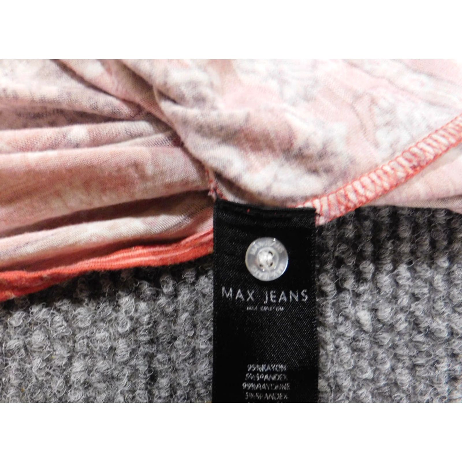 Vintage Max Jeans Blouse Womens 1X Plus Red Floral Pullover Stretch Size XL / US 12-14 / IT 48-50 - 6 Thumbnail
