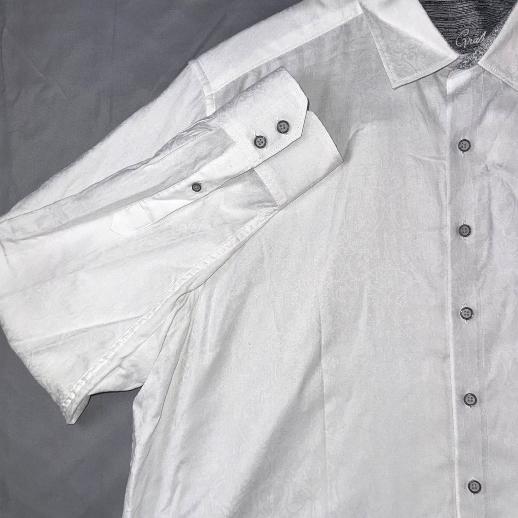 Robert Graham Robert Graham Mens Big 1X White Paisley Long Sleeve Button Front Casual Shirt Size US XL / EU 56 / 4 - 6 Thumbnail