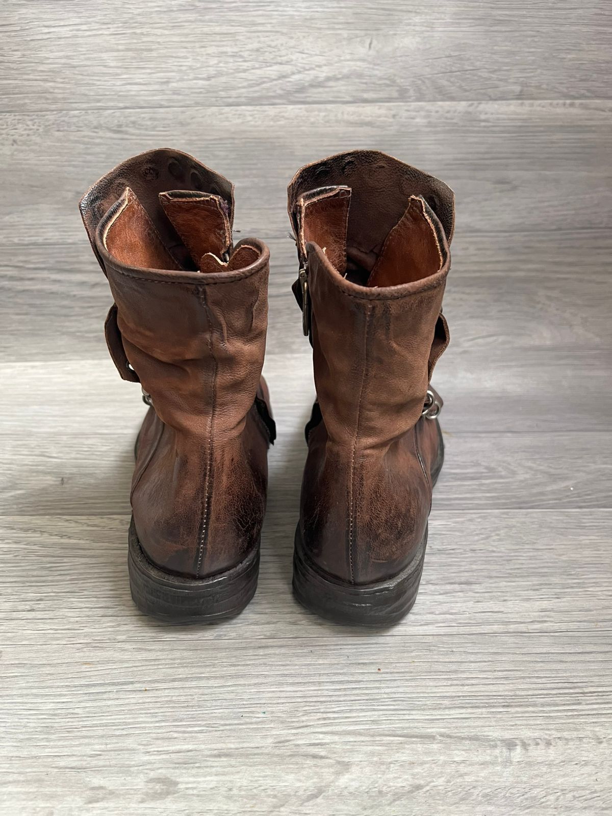 A.S.98 A.S.98 Brown Distressed Grunge Studded Archival Boots Y2K Size US 8 / IT 38 - 4 Thumbnail