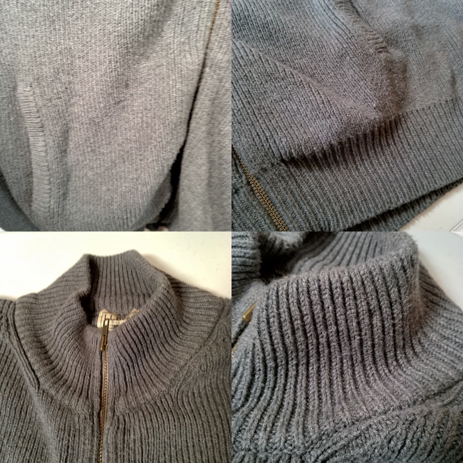 Vintage VINTAGE LL Bean Cardigan Sweater Men 2XL Gray Full Zip Mock Neck Classic Cotton Knit Size US XXL / EU 58 / 5 - 8 Thumbnail