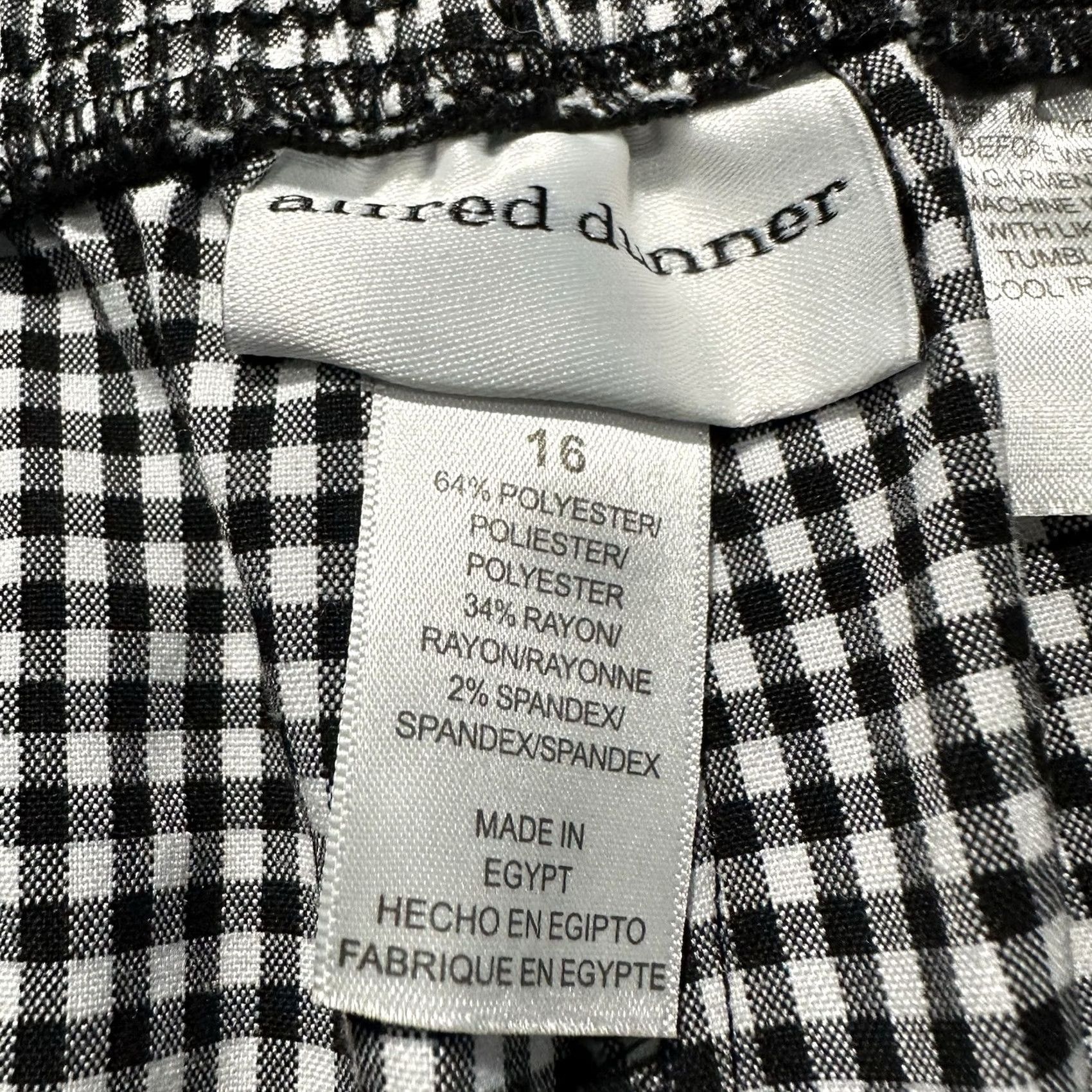 Vintage Alfred Dunner Pants Womens 16 Black Capri White Gingham Elastic Waist Cropped Size 38" / US 16 / IT 52 - 4 Thumbnail