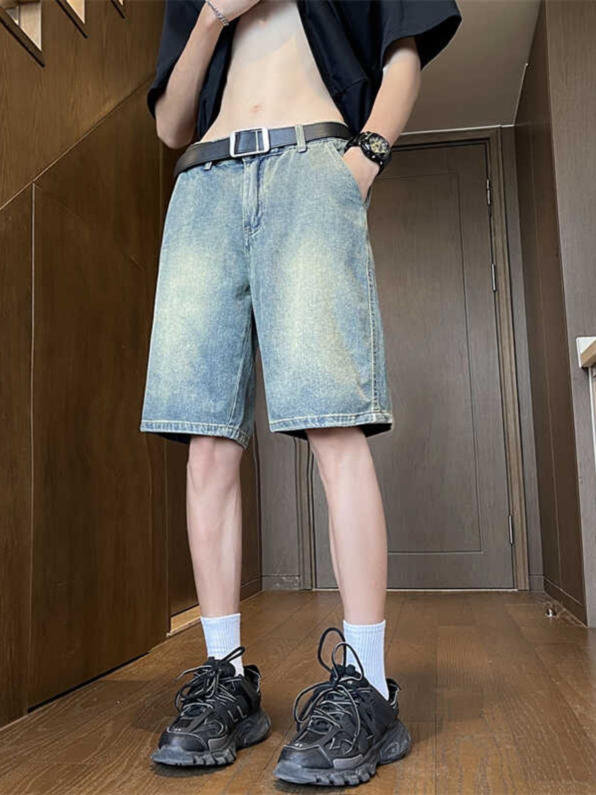 Japanese Brand × Jean Retro straight leg loose denim shorts Size US 32 / EU 48 - 2 Thumbnail