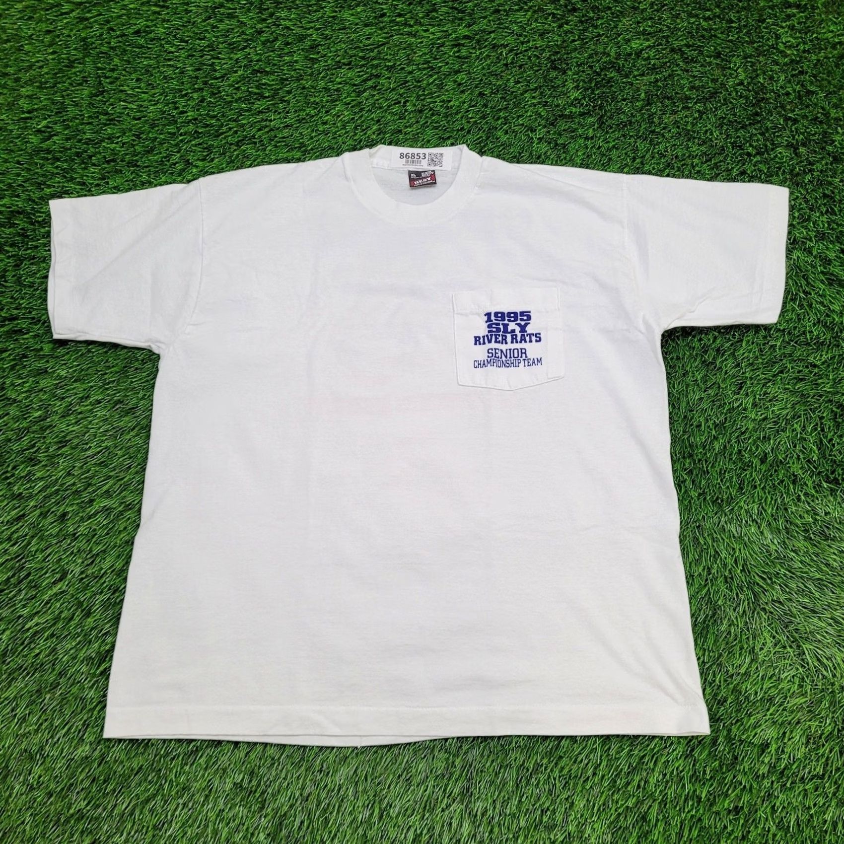Fruit Of The Loom VINTAGE 1995 Funny Rat Sarcasm Shirt Womens L/XL 23x27 White Shirt Ladies XL White Graphic Tee Retro Slogan Decade 1990s Mens Womens Boys Girls Size XL / US 12-14 / IT 48-50 - 2 Thumbnail