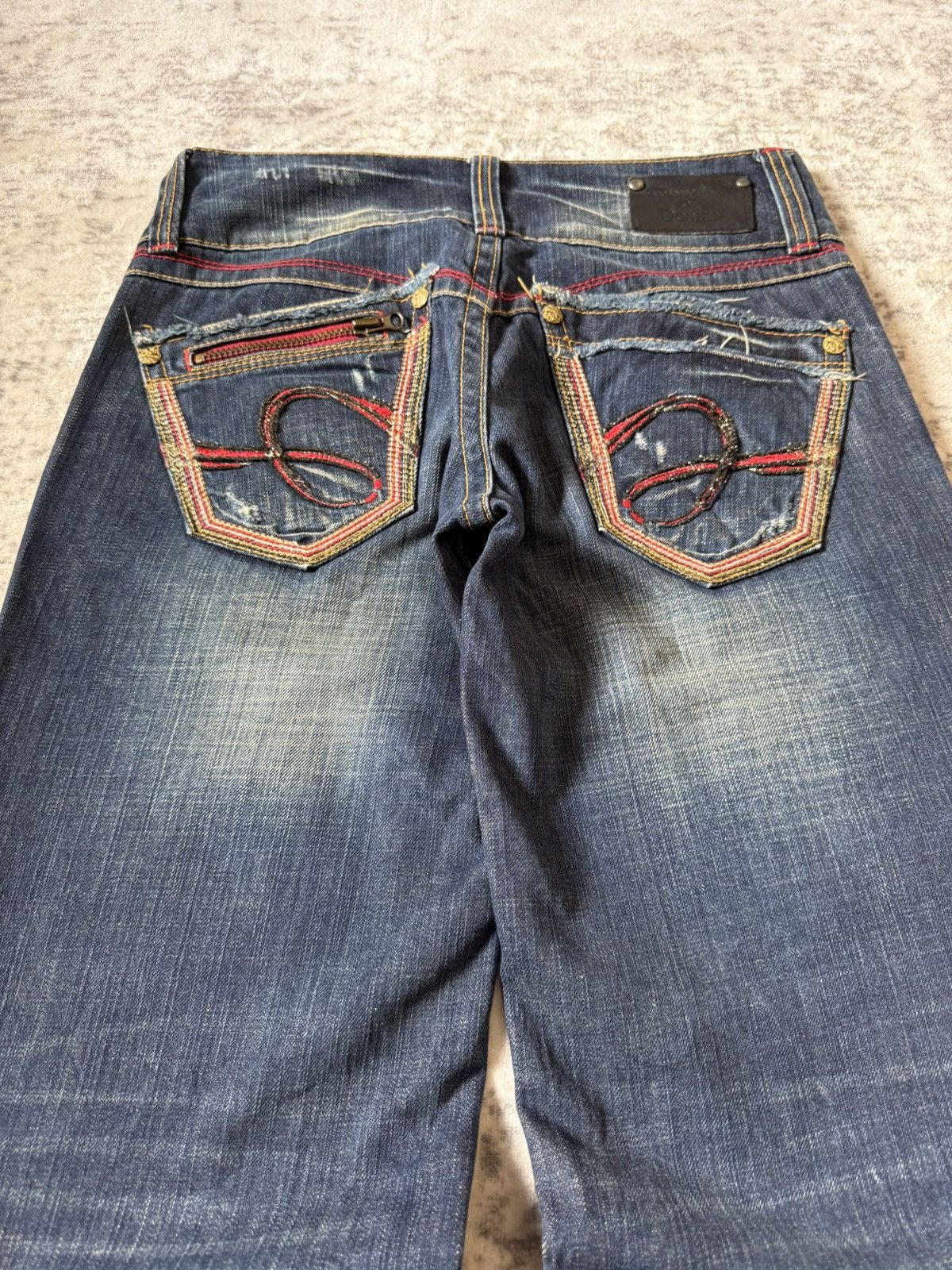 Le Grande Bleu (L.G.B.) Studio R.P Muddy Wash Wide Leg Flared Jeans Size US 28 / EU 44 - 12 Thumbnail
