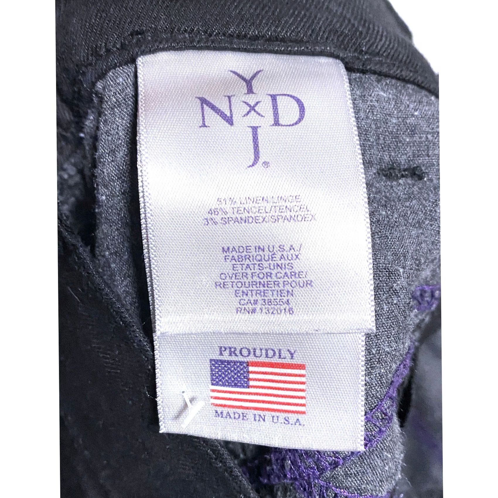 NYDJ NYDJ Black Linen Blend Crop Pants Trousers 6 Lift Tuck Summer Career Chic Womens Size 28" / US 6 / IT 42 - 6 Thumbnail
