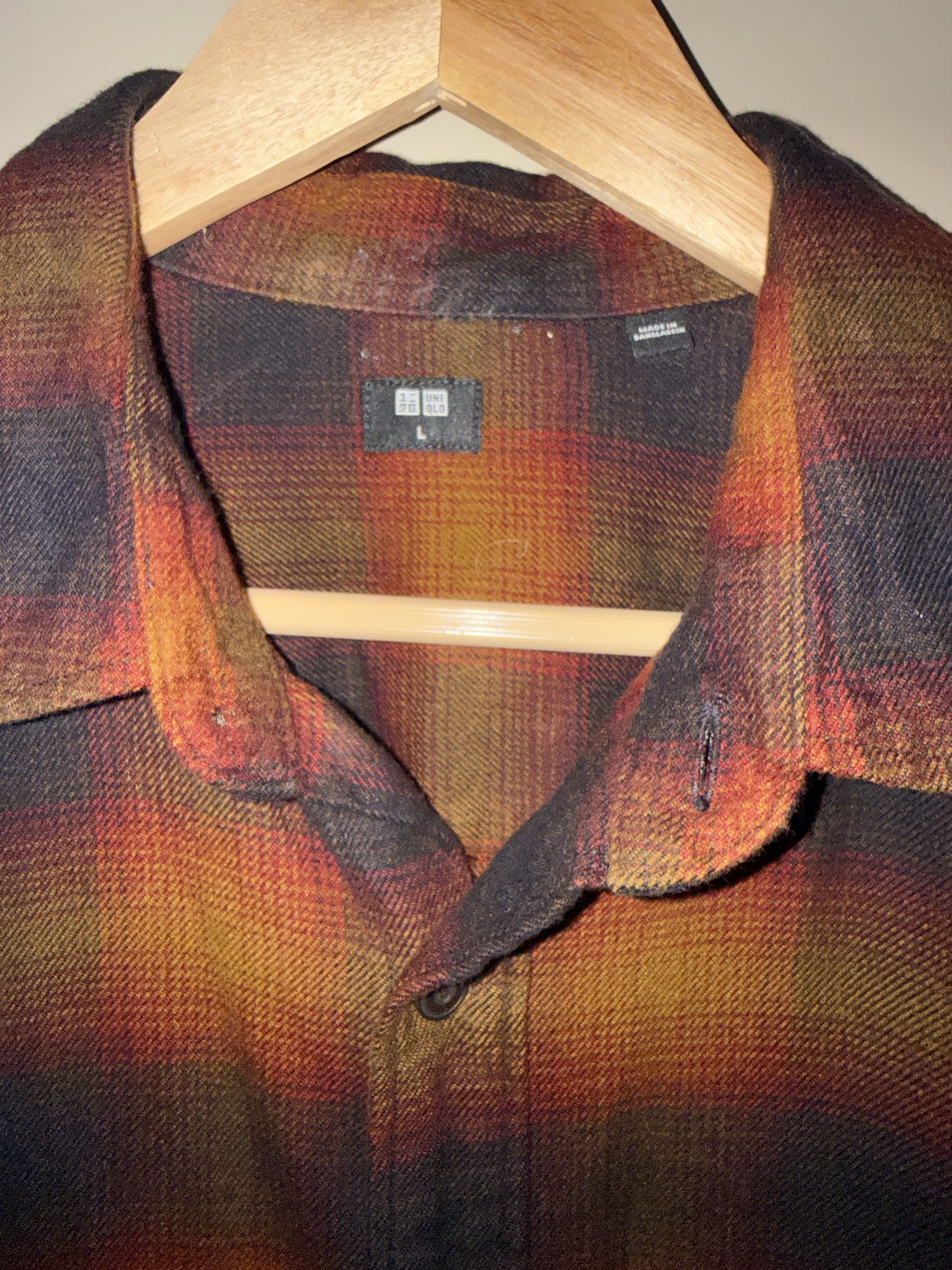 Uniqlo Uniqlo Russet Cotton Plaid L/S Shirt, Men's Large Size US L / EU 52-54 / 3 - 4 Thumbnail