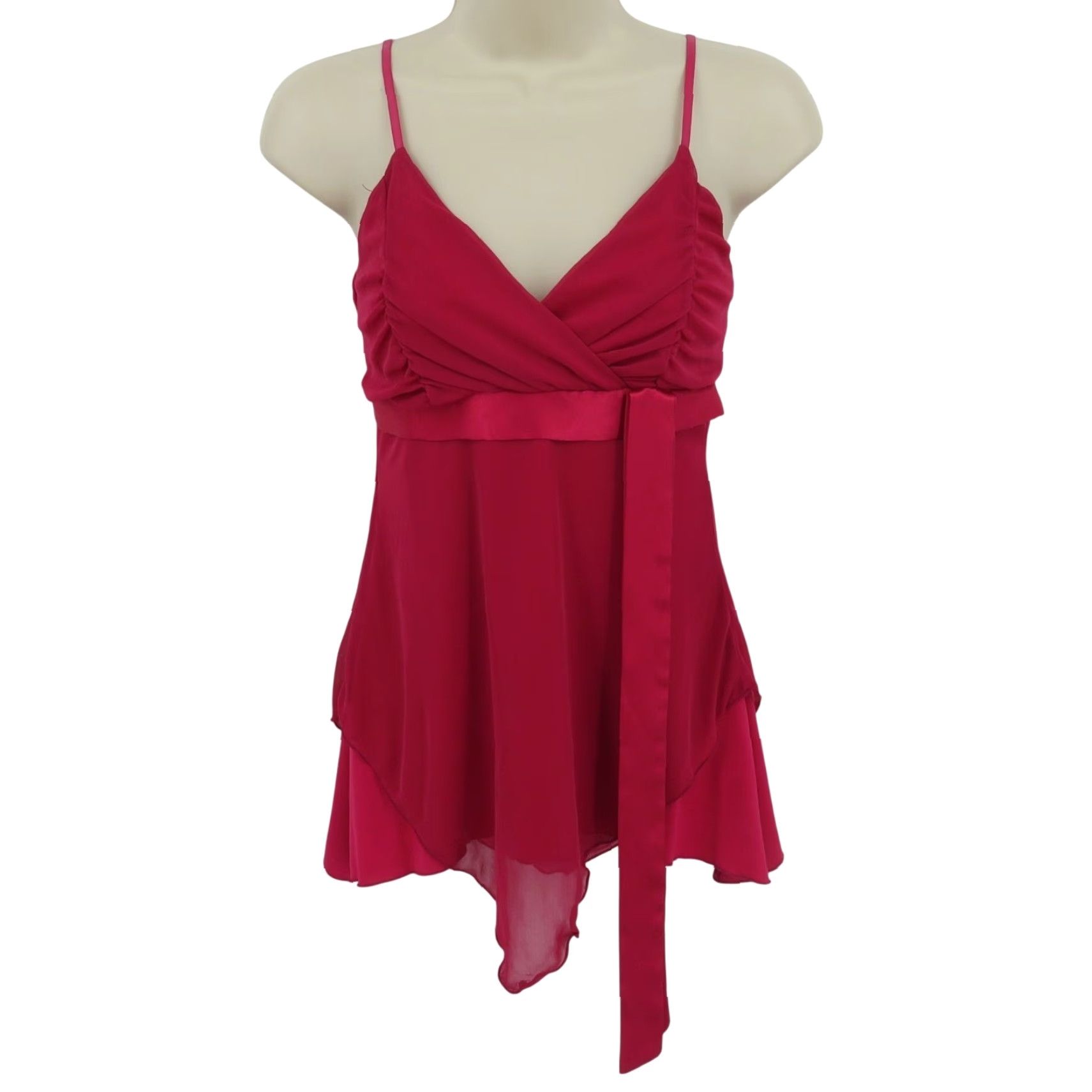Pinko VINTAGE Blu Heaven Tank Top Women S Pink Spaghetti Strap V-Neck Camisole Sleeveless Size S / US 4 / IT 40 - 2 Thumbnail