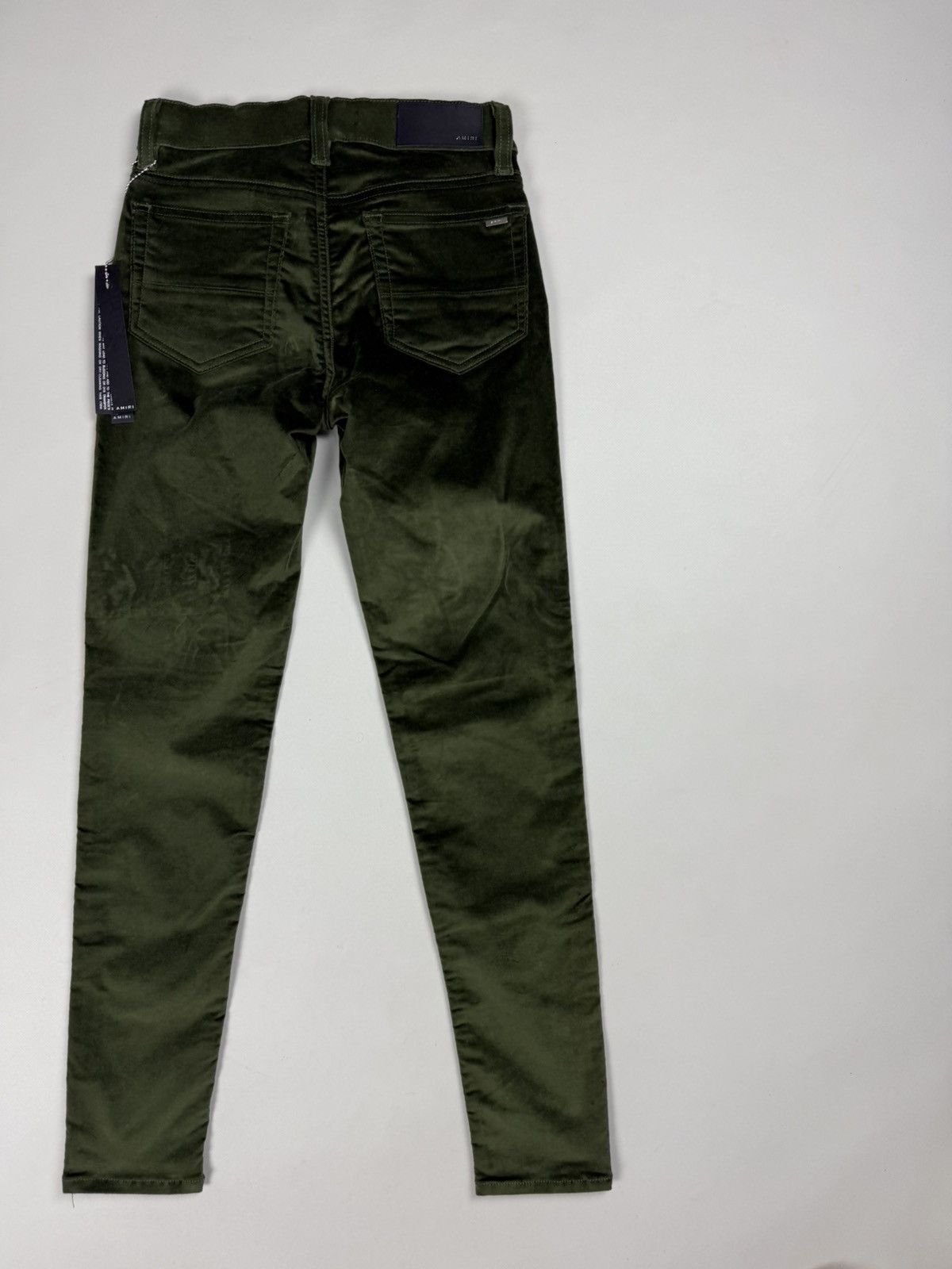 Amiri BNWT Amiri Skinny Stack Military Green Velour Pants Trousers Size 25" / US 0 / IT 36 - 18 Thumbnail