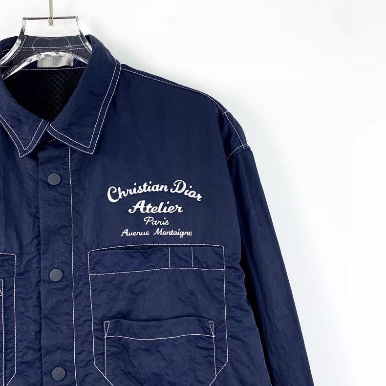 Dior Dior Dark blue letter print lapel single-breasted long-slee Size US XXS / EU 40 - 3 Thumbnail