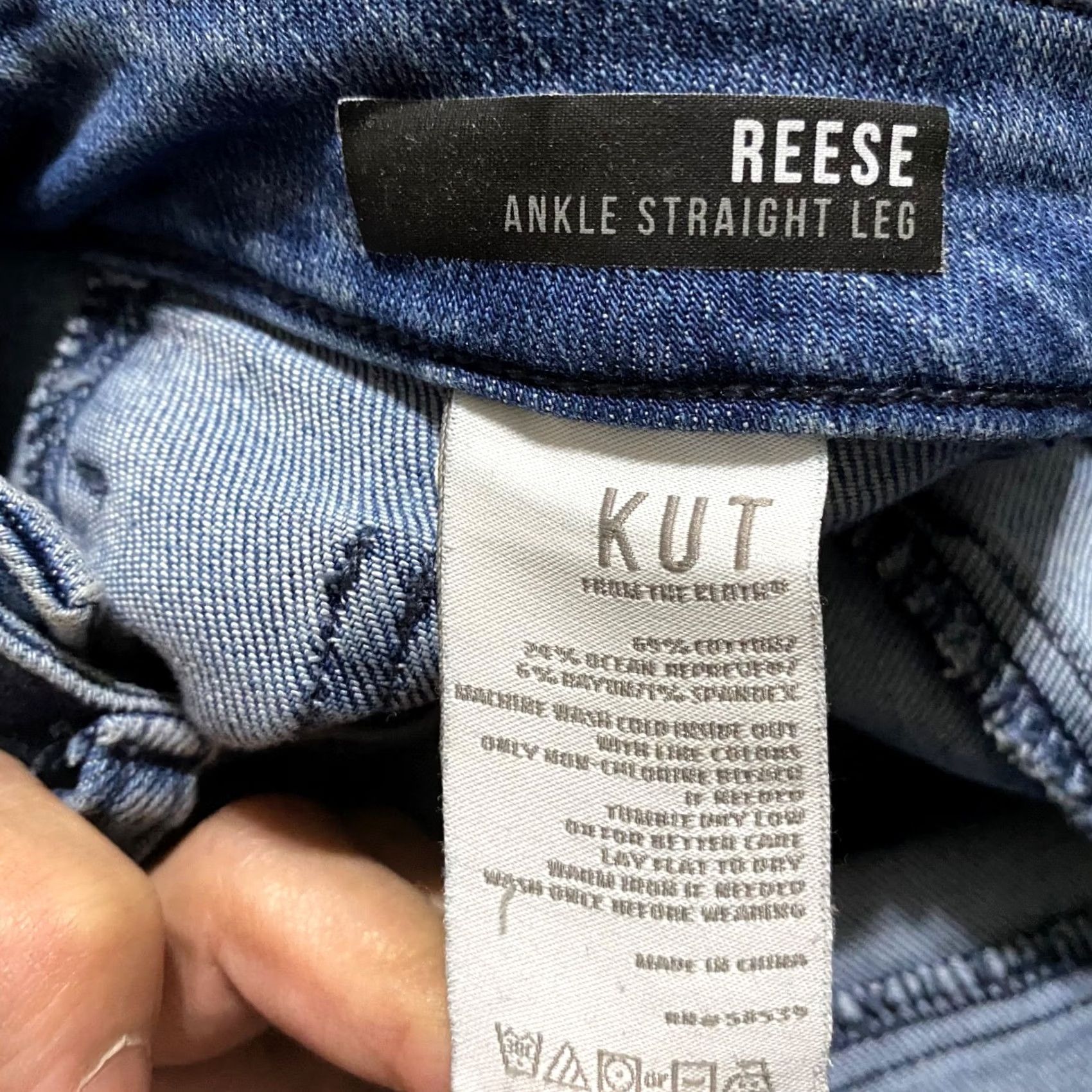 Vintage KUT from the Kloth Womens Reese Ankle Jeans Blue Denim Medium Wash sz 0 Straight Size 25" / US 0 / IT 36 - 4 Thumbnail