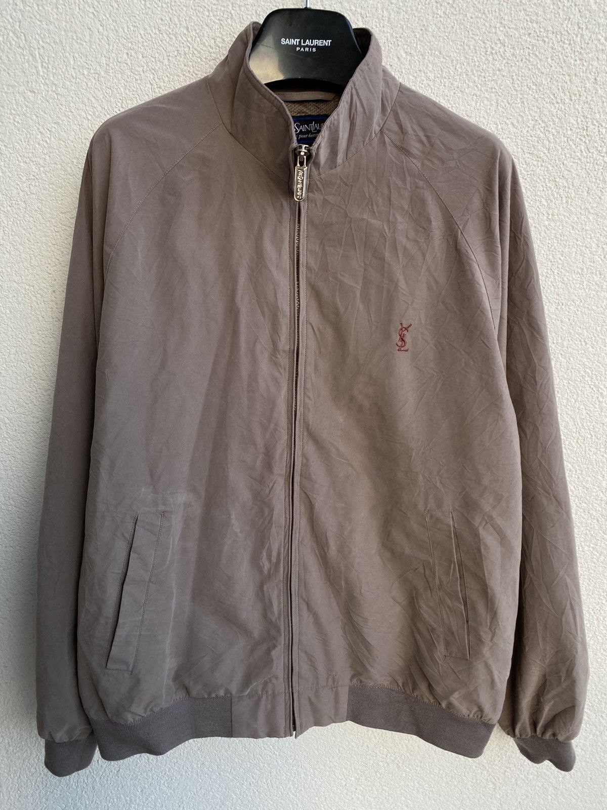 Beige YSL Jacket Super soft YSL Bomber