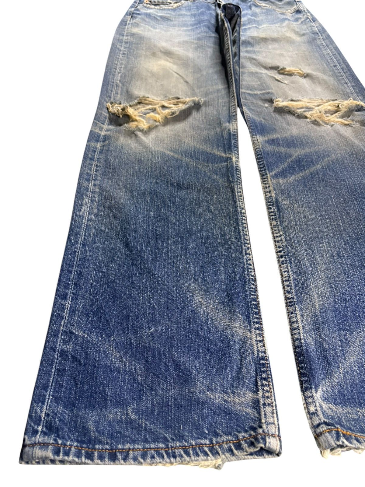 Levi's Vintage 90s Levis 501 Rusty Mud Wash Ripped Loose Jeans Size US 33 - 6 Thumbnail